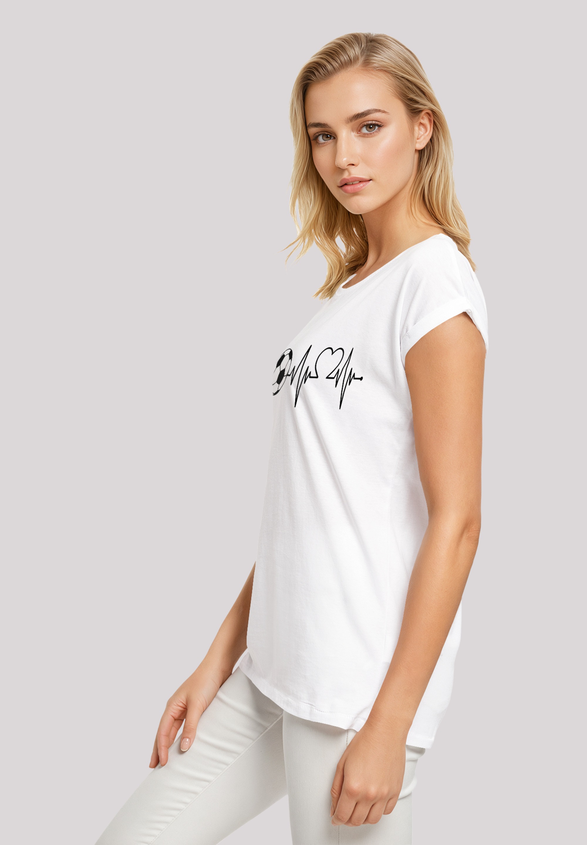 F4NT4STIC T-Shirt »Herzschlag Fußball«, Premium Qualität