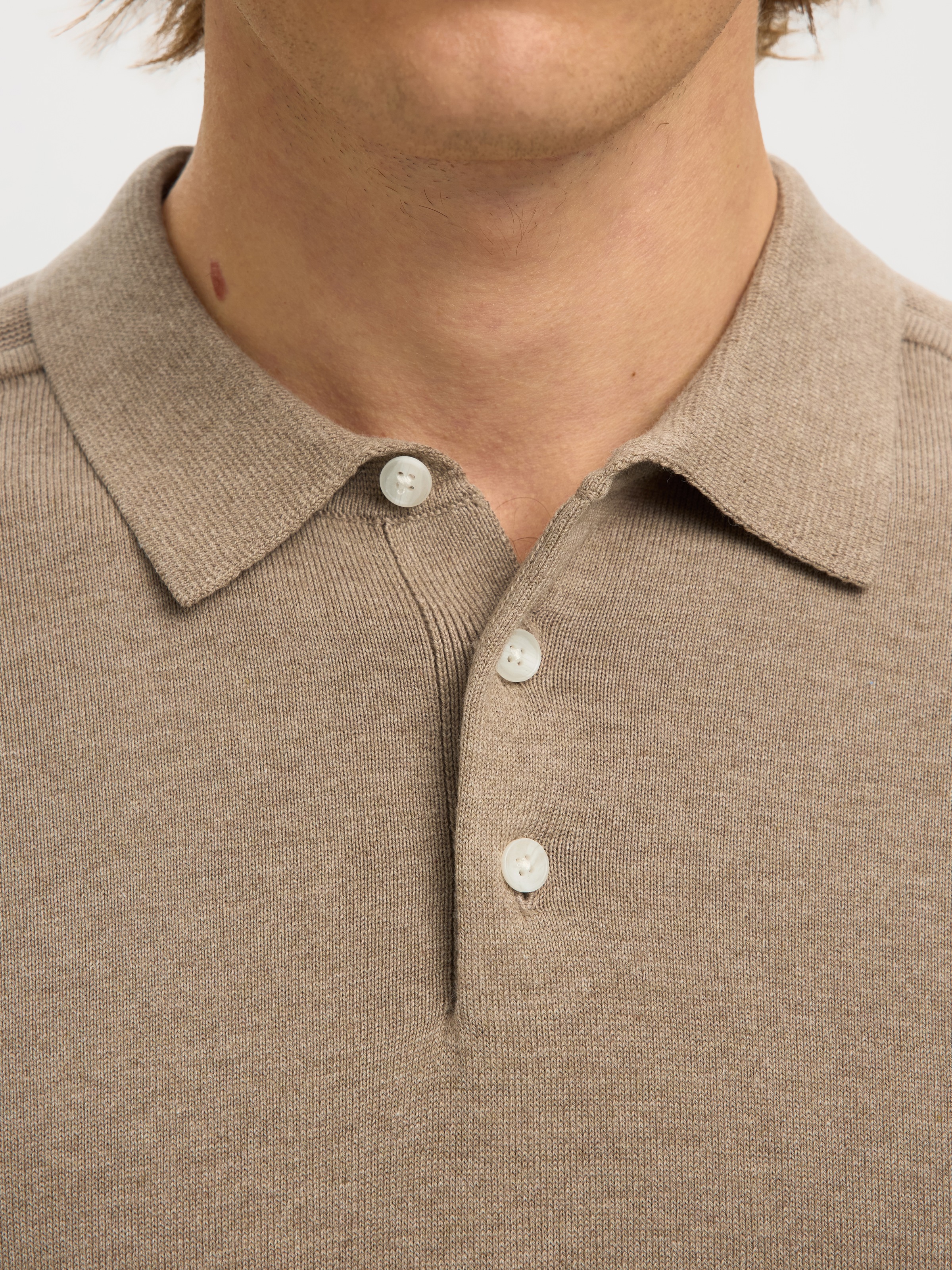 SELECTED Poloshirt "SLHBERG SS KNIT POLO NOOS" aus Feinstrick günstig online kaufen