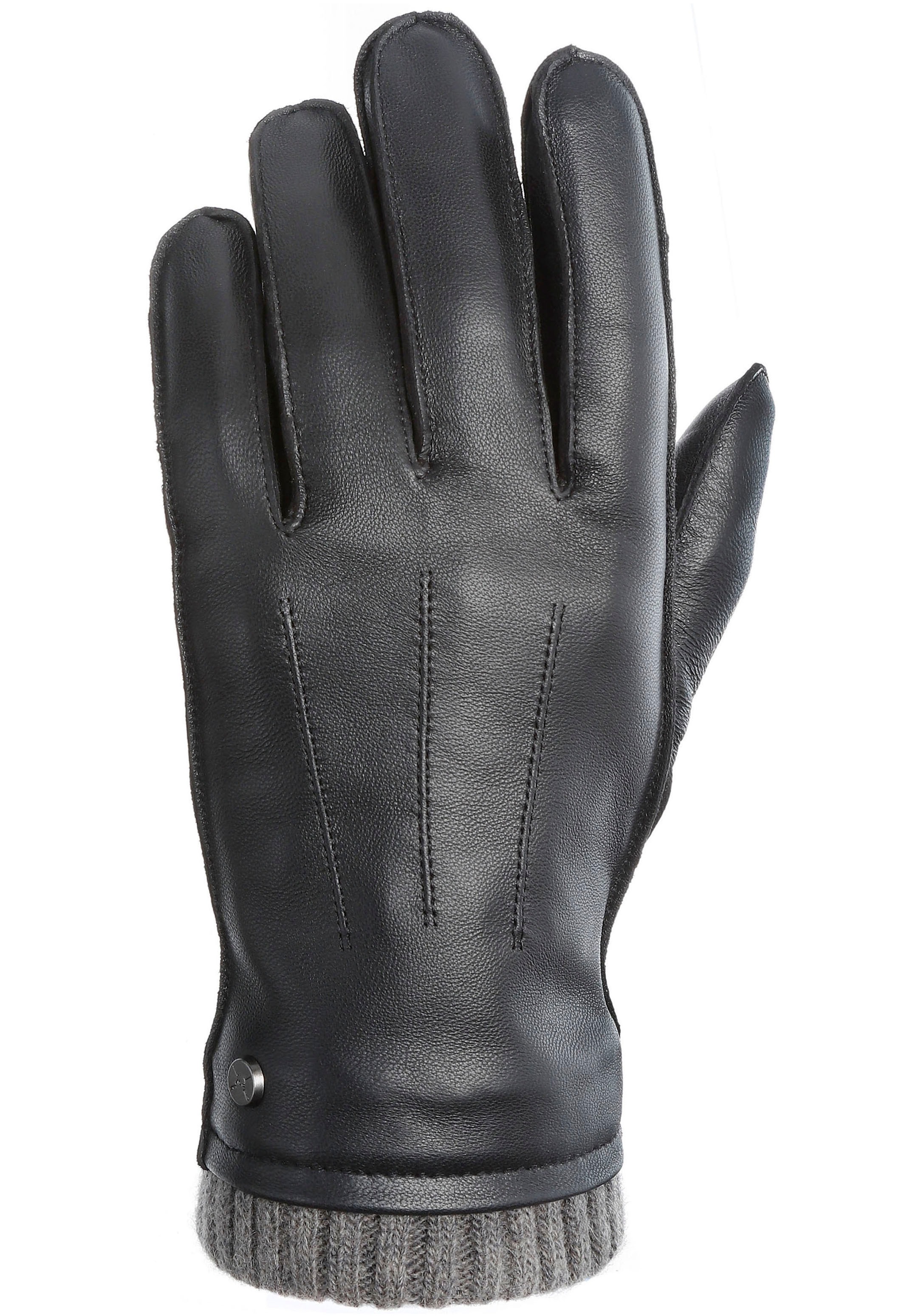 PEARLWOOD Lederhandschuhe "JACKSON", Strickbündchen, dekorative Ziernähte, günstig online kaufen