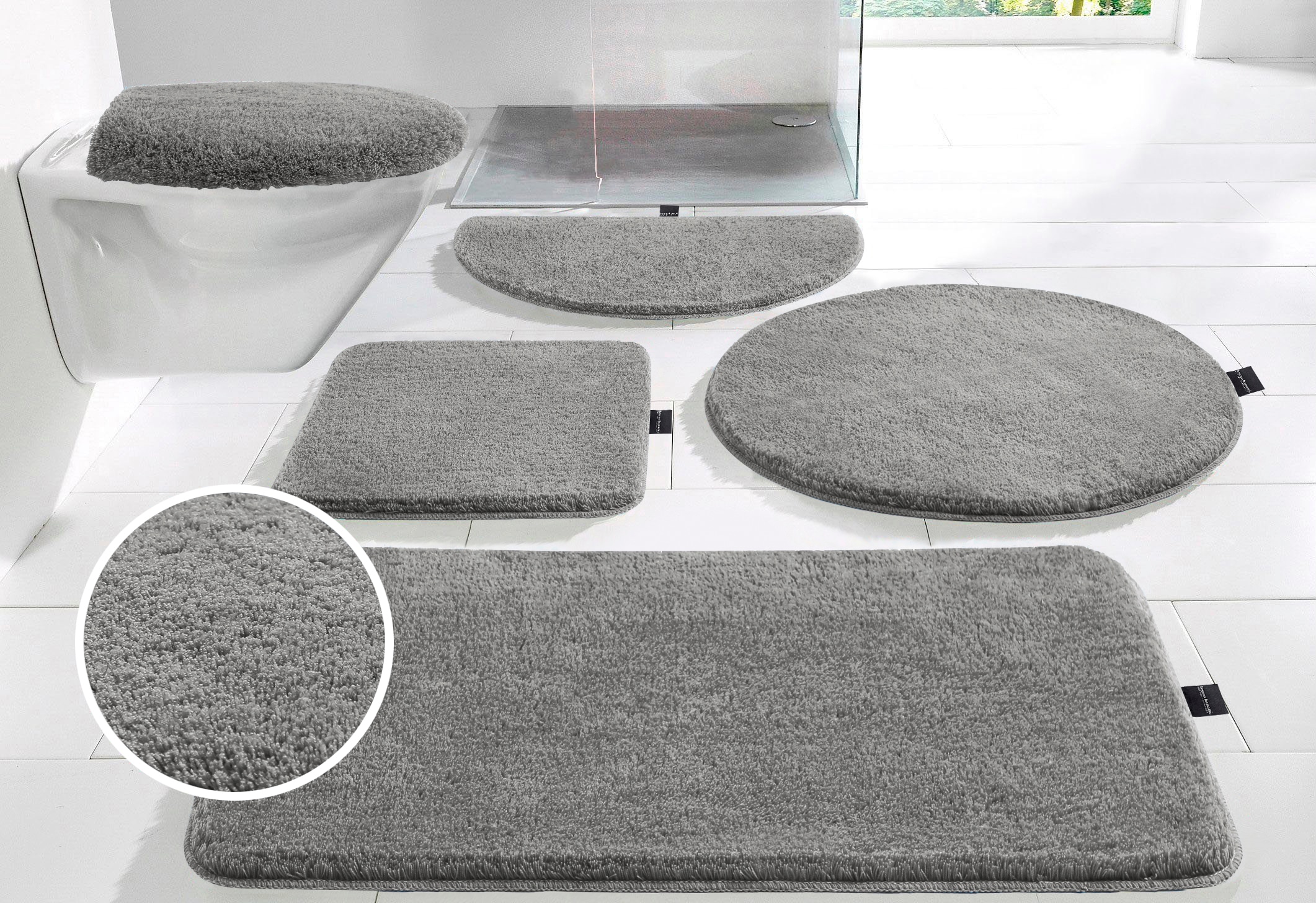 Bruno Banani "Lana, Standard & Premium Qualität, 25 mm oder 30 mm Höhe" rutschhemmend beschichtet fußbodenheizungsgeeignet schnell trocknend strapazierfähig Badteppich, Badematten, unifarben, auch als 3 teiliges Set & rund