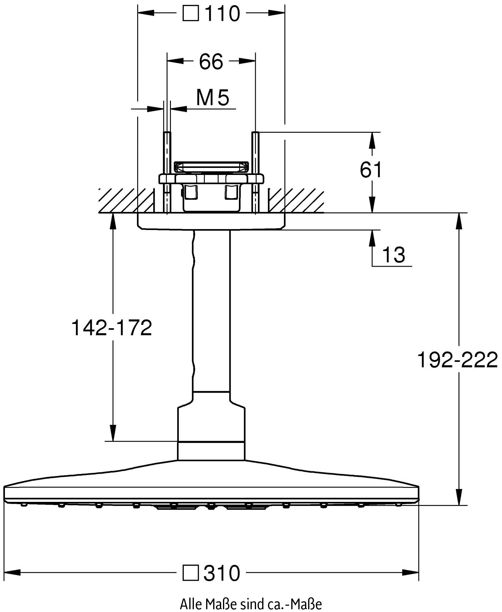 Grohe Kopfbrause »Rainshower SmartActive 310 Cube«, wassersparend