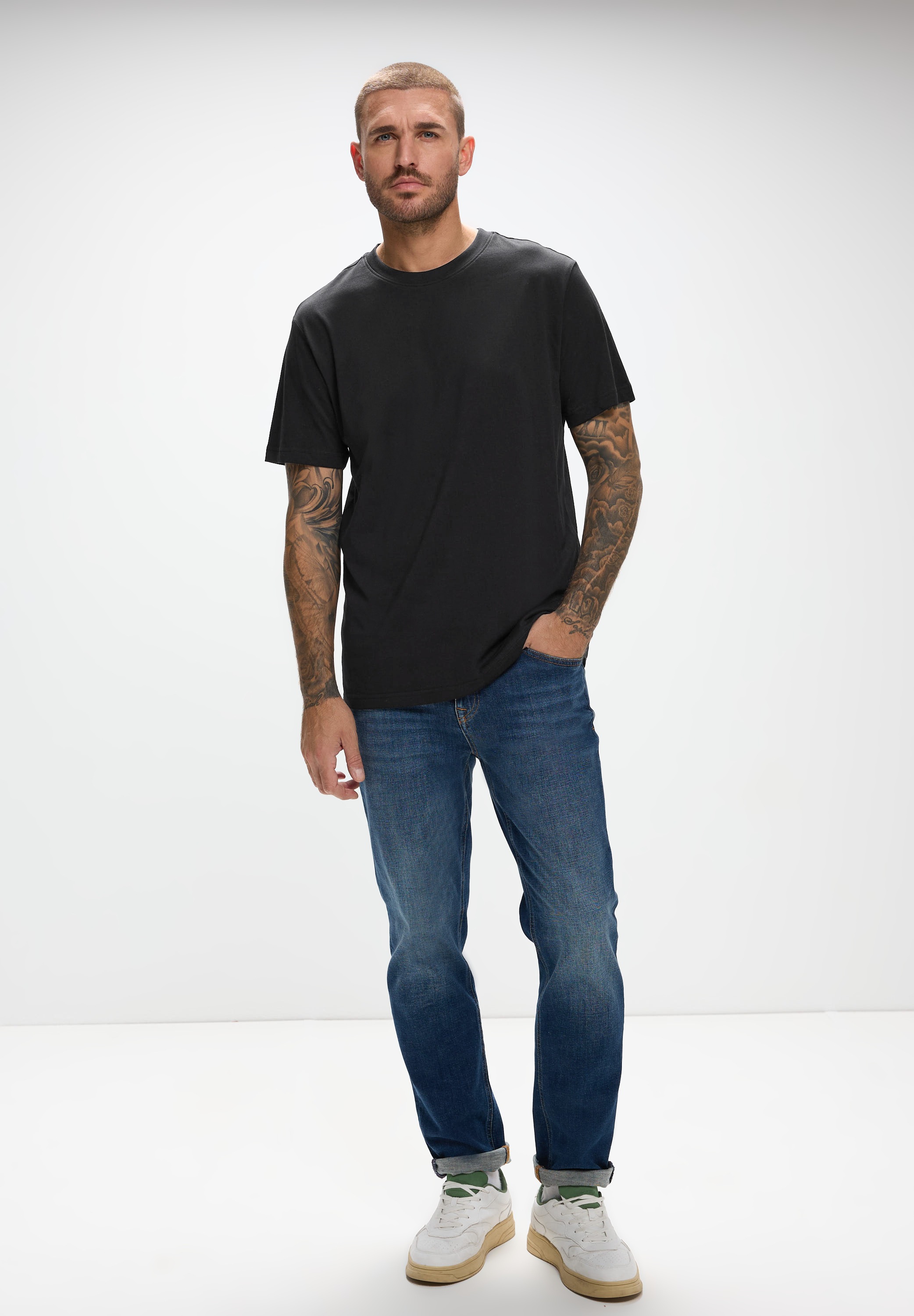 STREET ONE MEN T-Shirt mit Rundhalsausschnitt