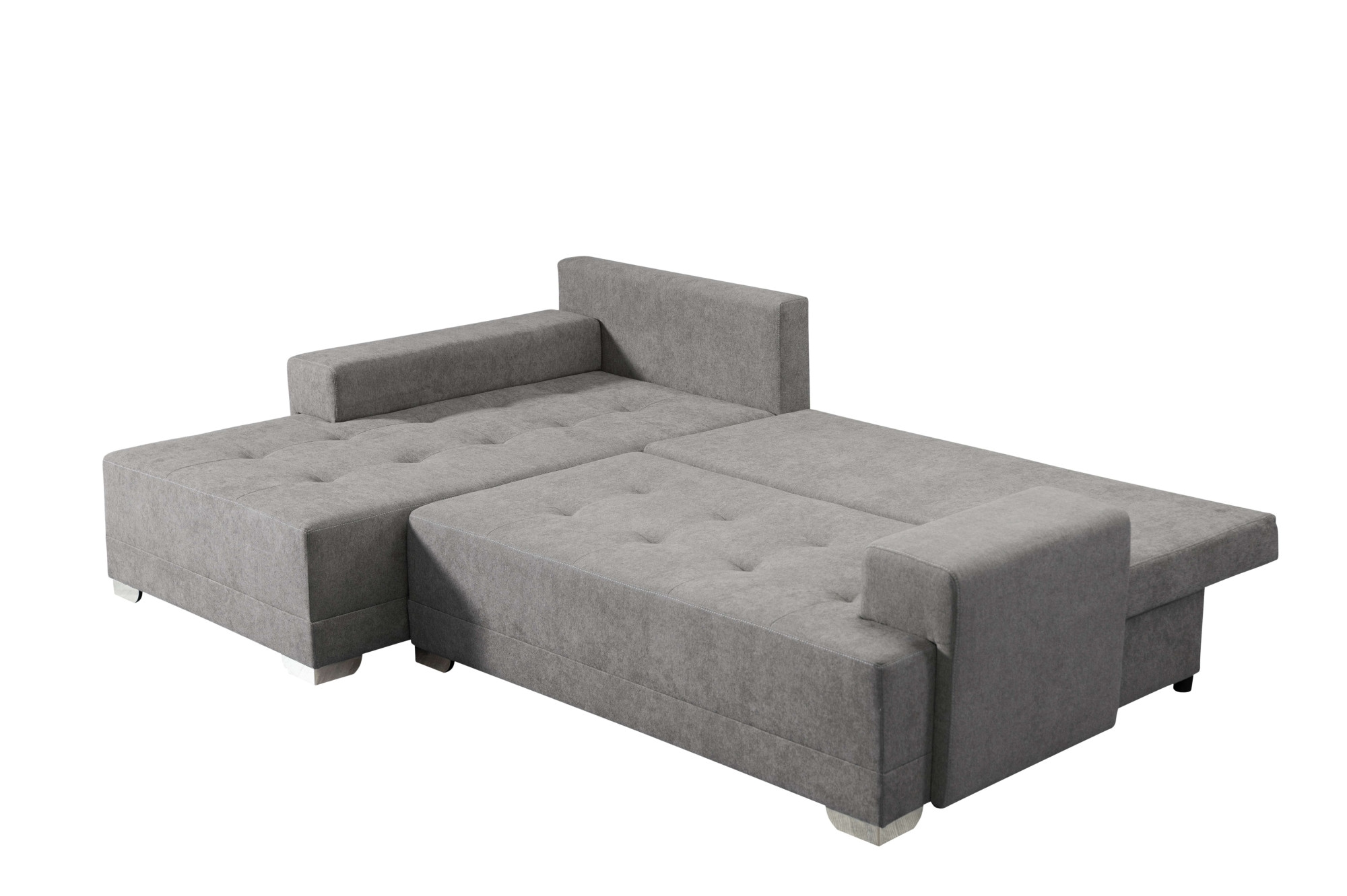 INOSIGN Ecksofa »Riverton, mit Bettfunktion (125/215 cm) und Bettkasten, Struktur«, inkl. loser Zier- und Ruckenkissen, Recamiere beidseitig montierbar