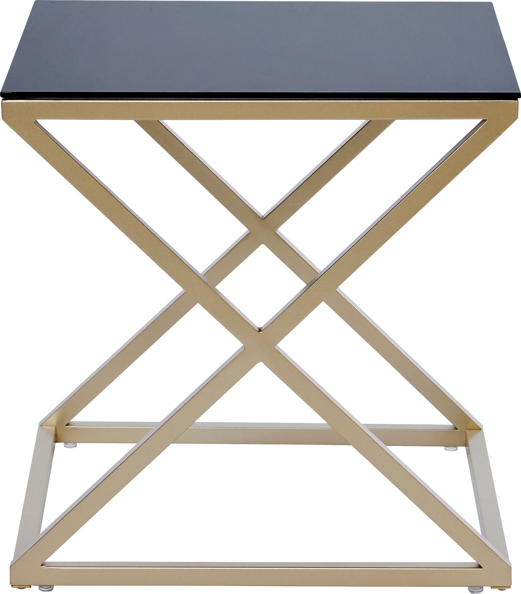 Jahnke Beistelltisch »XTRA BY SIDE«, (1 St.), Nachttisch/Beistelltisch in Gold-Look, aus Sicherheitsglas gefertigt