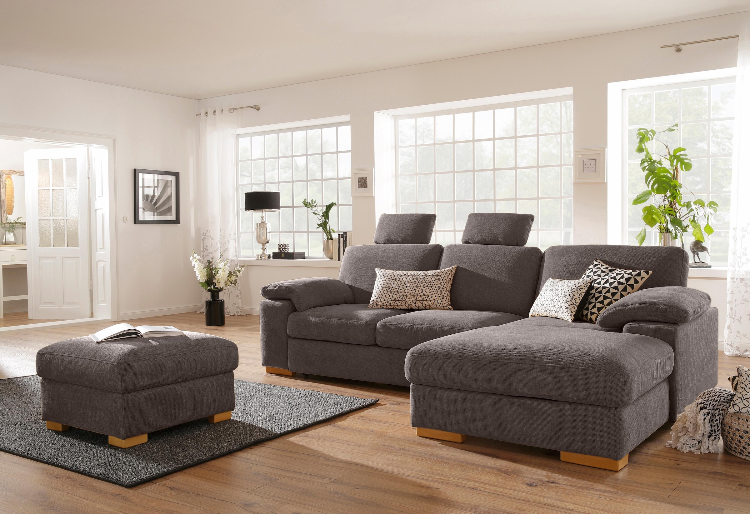 OTTO home Ecksofa "Ventura L-Form" wahlweise mit Schlaffunktion und Schlaffunktion/Bettkasten