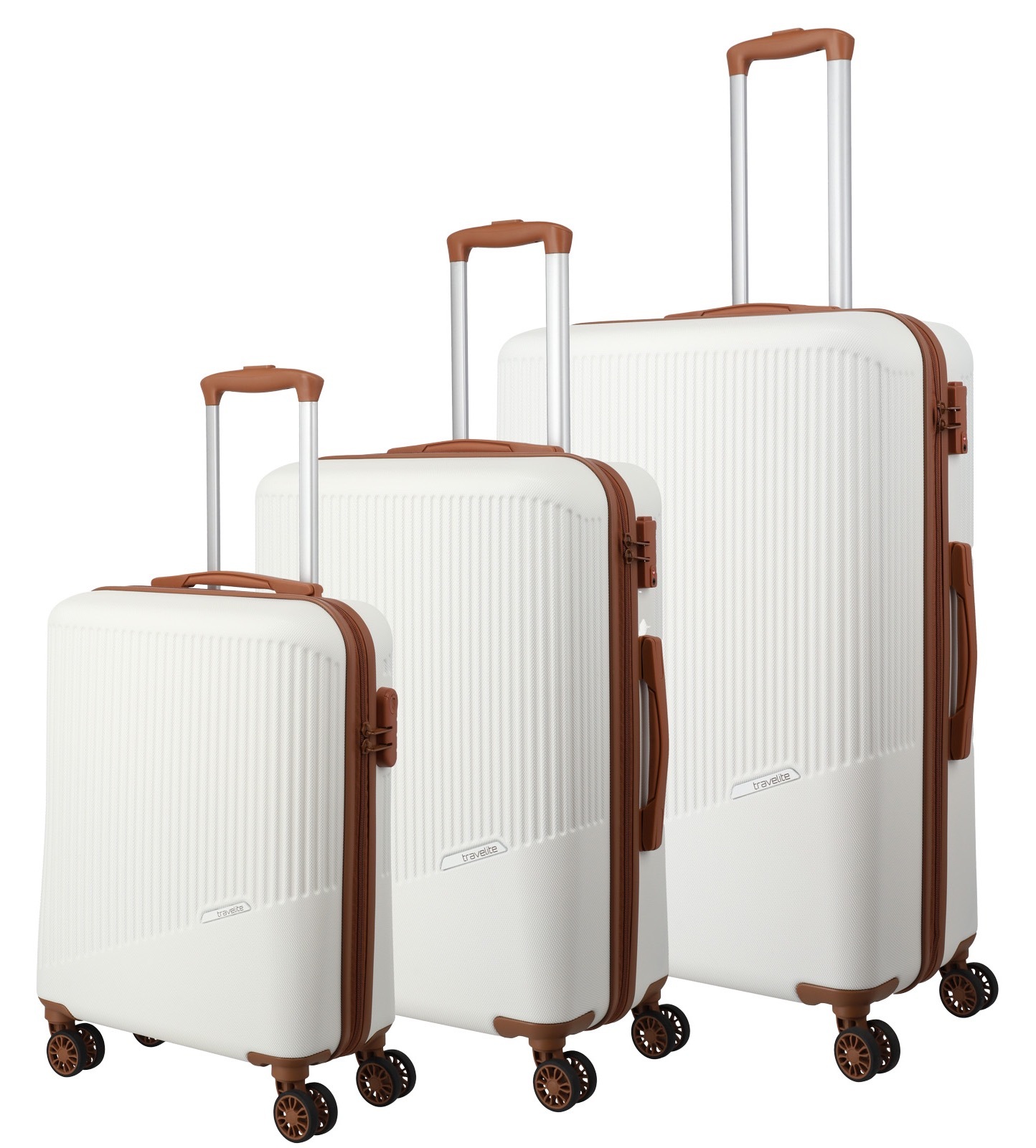 TRAVELITE Trolleyset "BALI 4w L/M/S", braun, ABS, unifarben, Koffer-Sets, Kofferset Reisegepäck Reisekoffer Hartschallenkoffer TSA Schloss