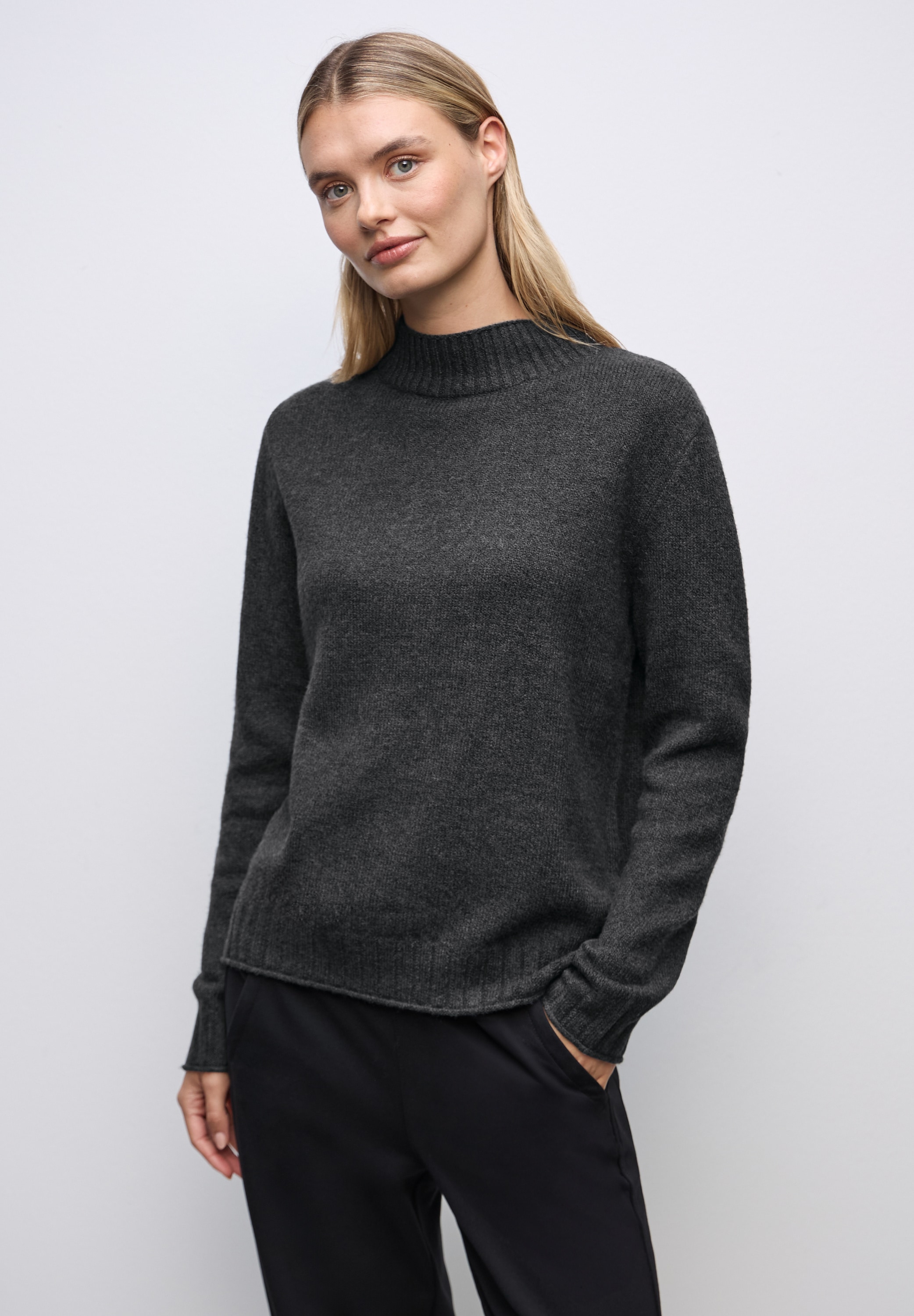 STREET ONE Stehkragenpullover Grobstrick günstig online kaufen