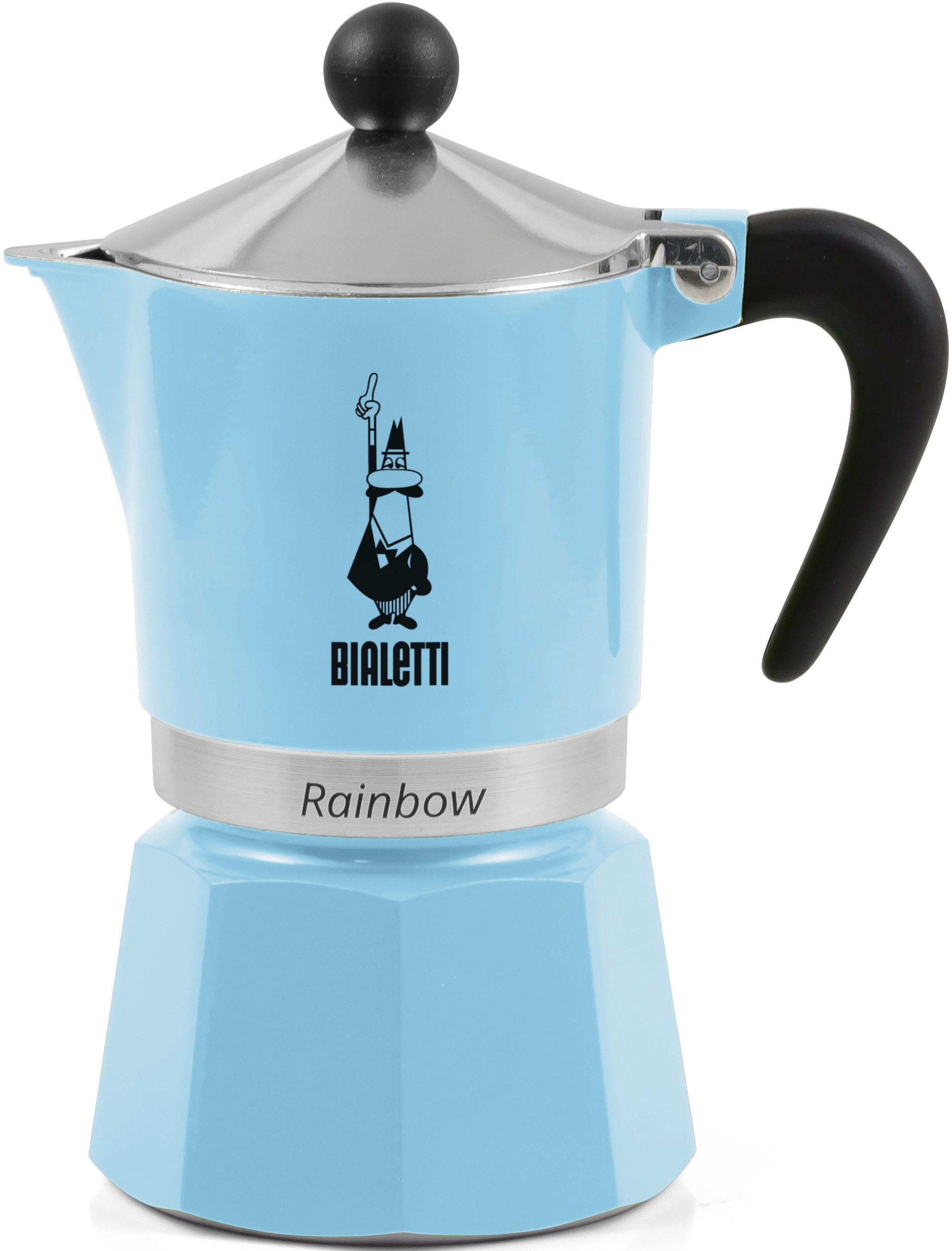 Bialetti Aluminiumfarben Hellblau Espressokocher "Rainbow" 013 L Kaffeekanne Aluminium von Baur