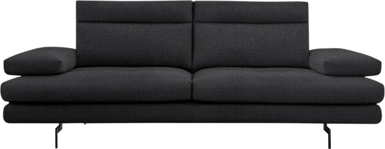 CALIA ITALIA 3,5-Sitzer "Toby Wing, 228 cm breit, italienisches Designsofa, Megasofa" inkl. Sitztiefenverstellung und Armteilfunktion, Füße in Schwarz matt