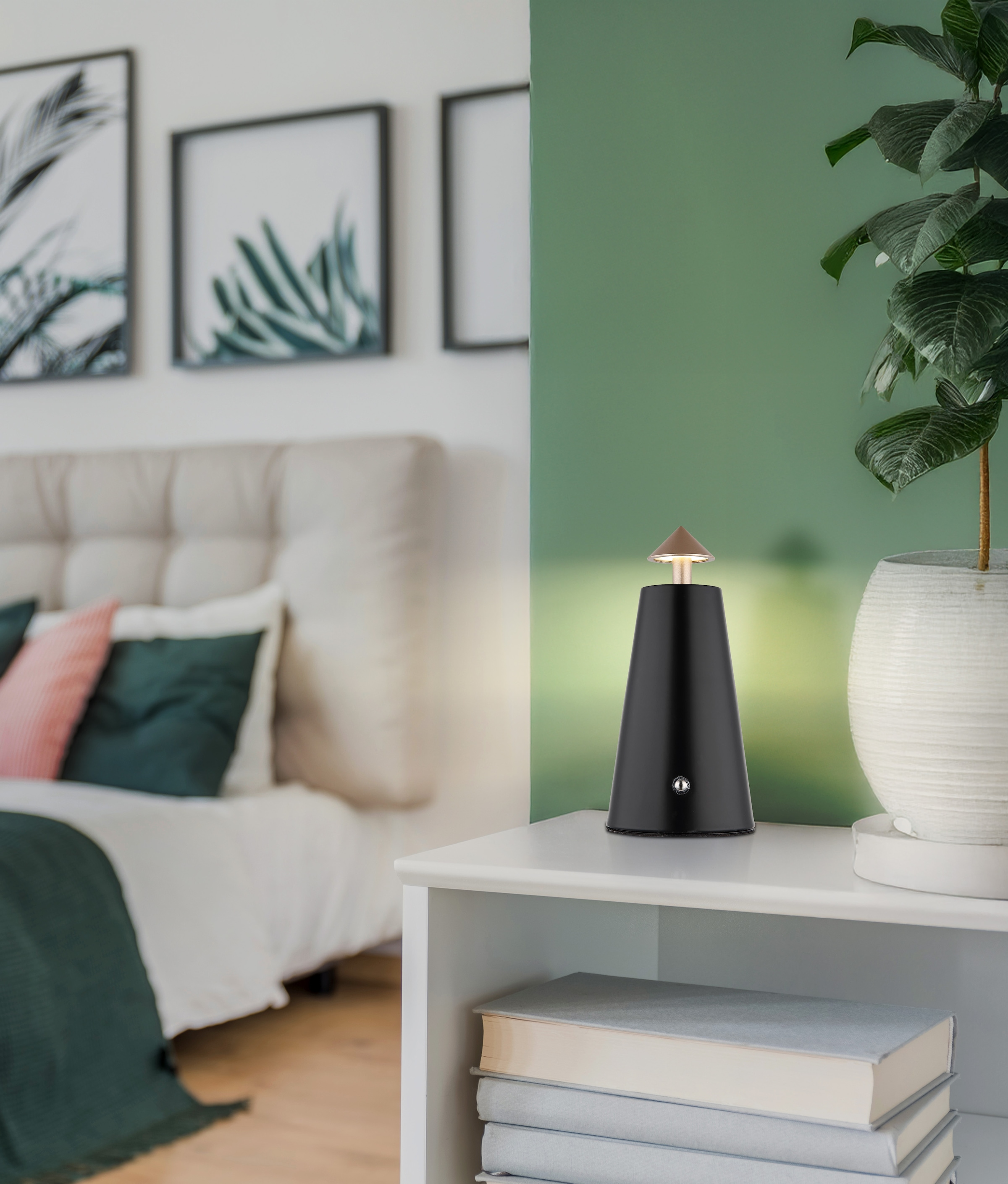 GLOBO LIGHTING Tischleuchte »LIVA« LED-Modul 1 Stk. Tischleuchte mit Touchdimmer, USB-C, Akku LED