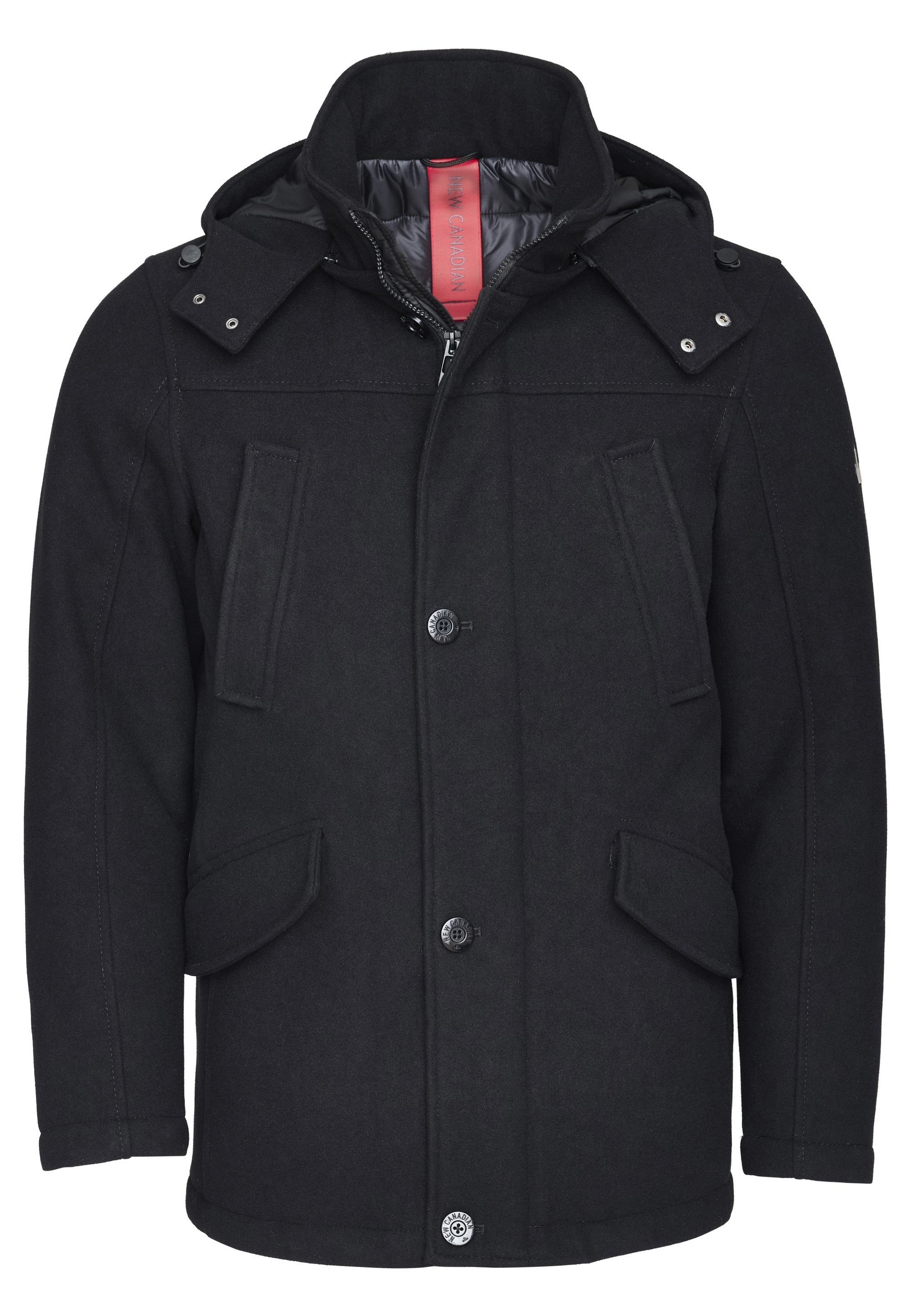 Winterjacke NEW CANADIAN, Herren, Gr. 56, schwarz, 100% Polyester, unifarben, normal, ohne Ausschnitt, Jacken Winterjacke, mit toller Woll-Optik 3