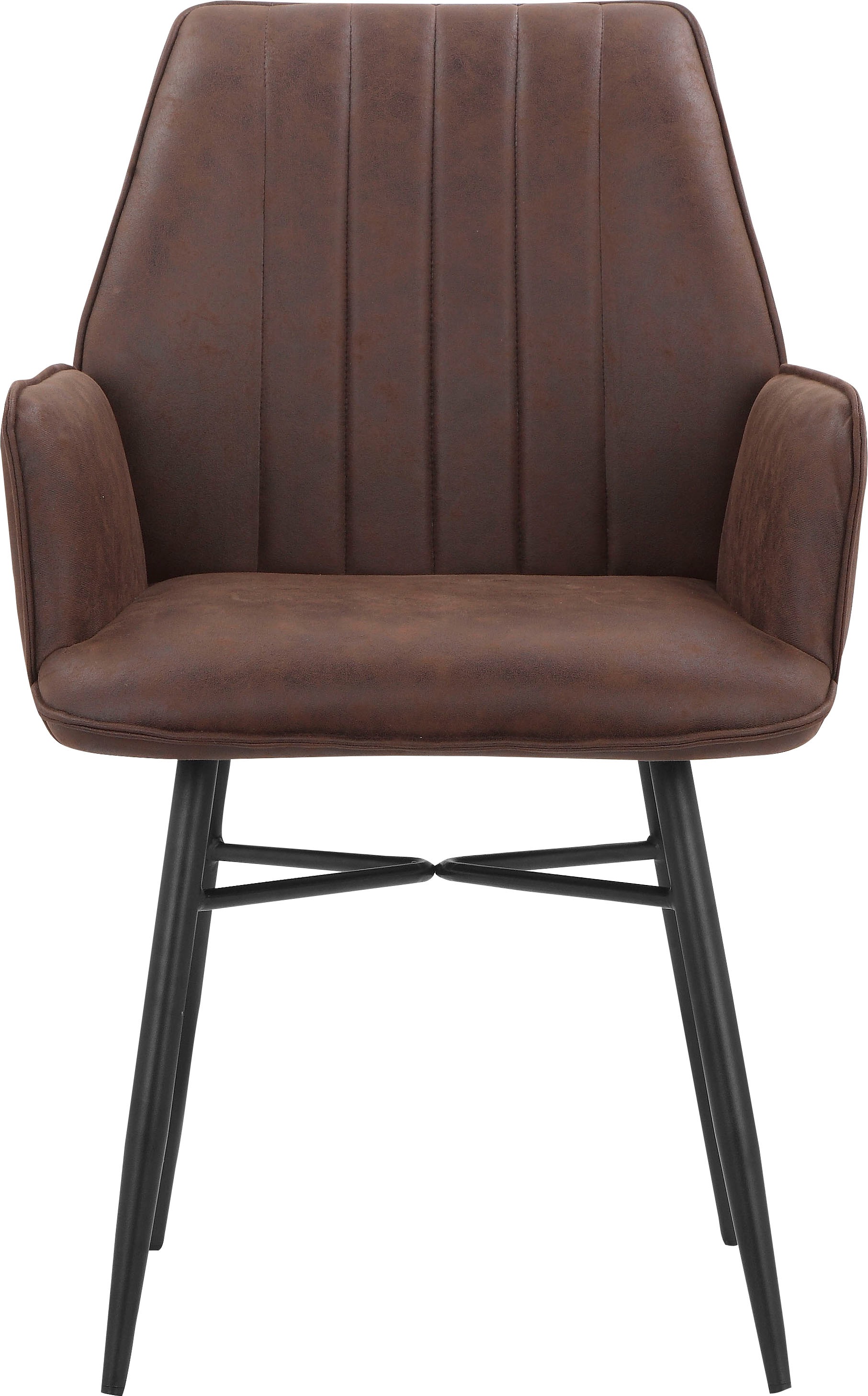 Leonique Esszimmerstuhl »Hrodwyn«, 2 St., Microfaser, Sitz gepolstert, mit horizontale Nähten am Rücken, Sitzhöhe 52 cm