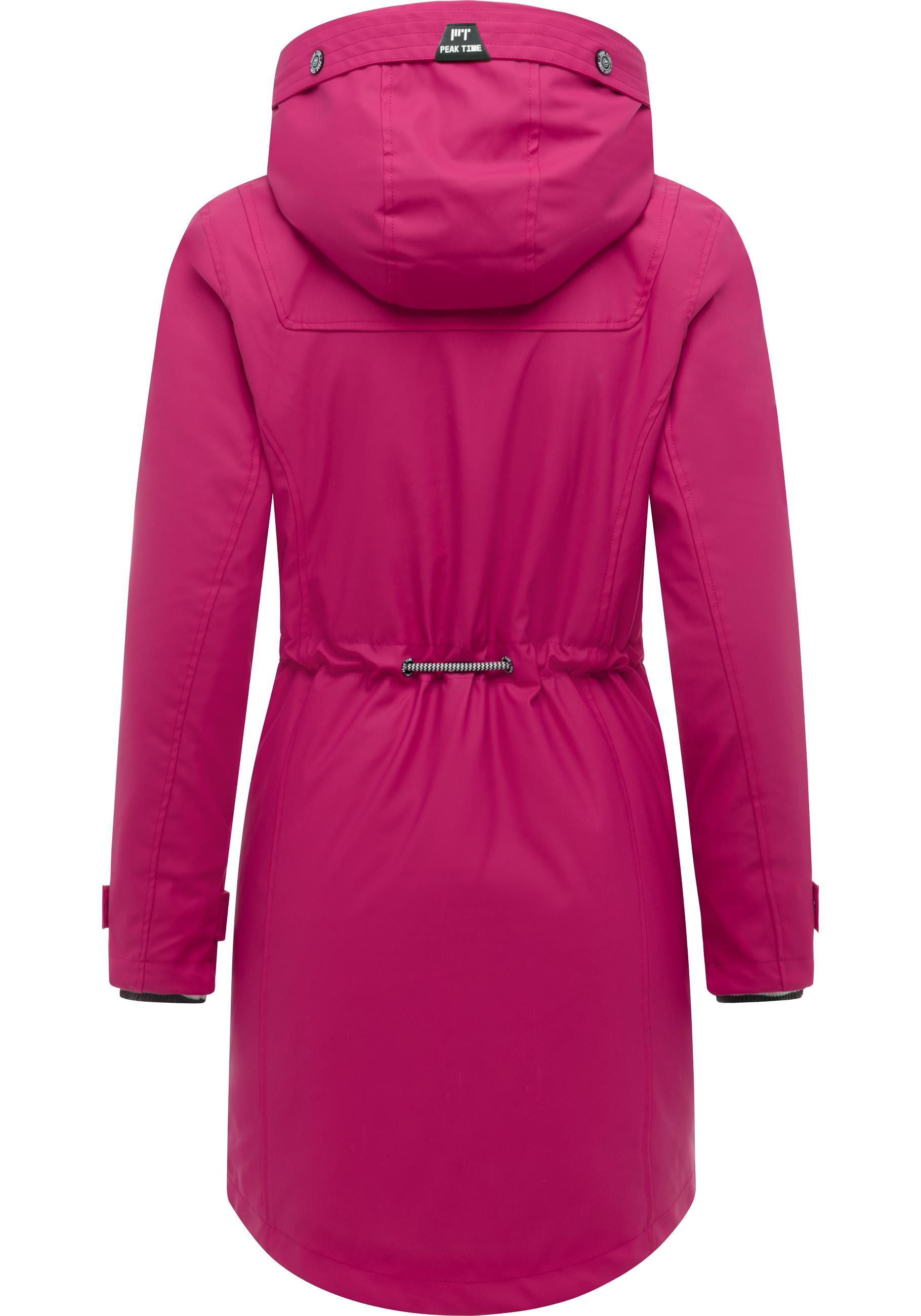 PEAK TIME Regenjacke »L60042« mit Kapuze stylisch taillierter Regenmantel für Damen