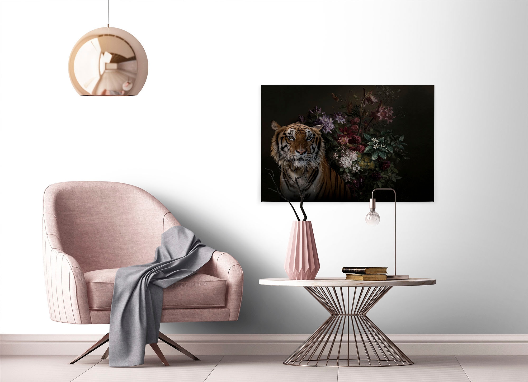 A.S. Création Leinwandbild »wildlife«, Kunst-Tiere-Kinder, (1 St.), Keilrahmen Bild Blumen Floral Rosen Leinwand-Bild Wohnzimmer modern