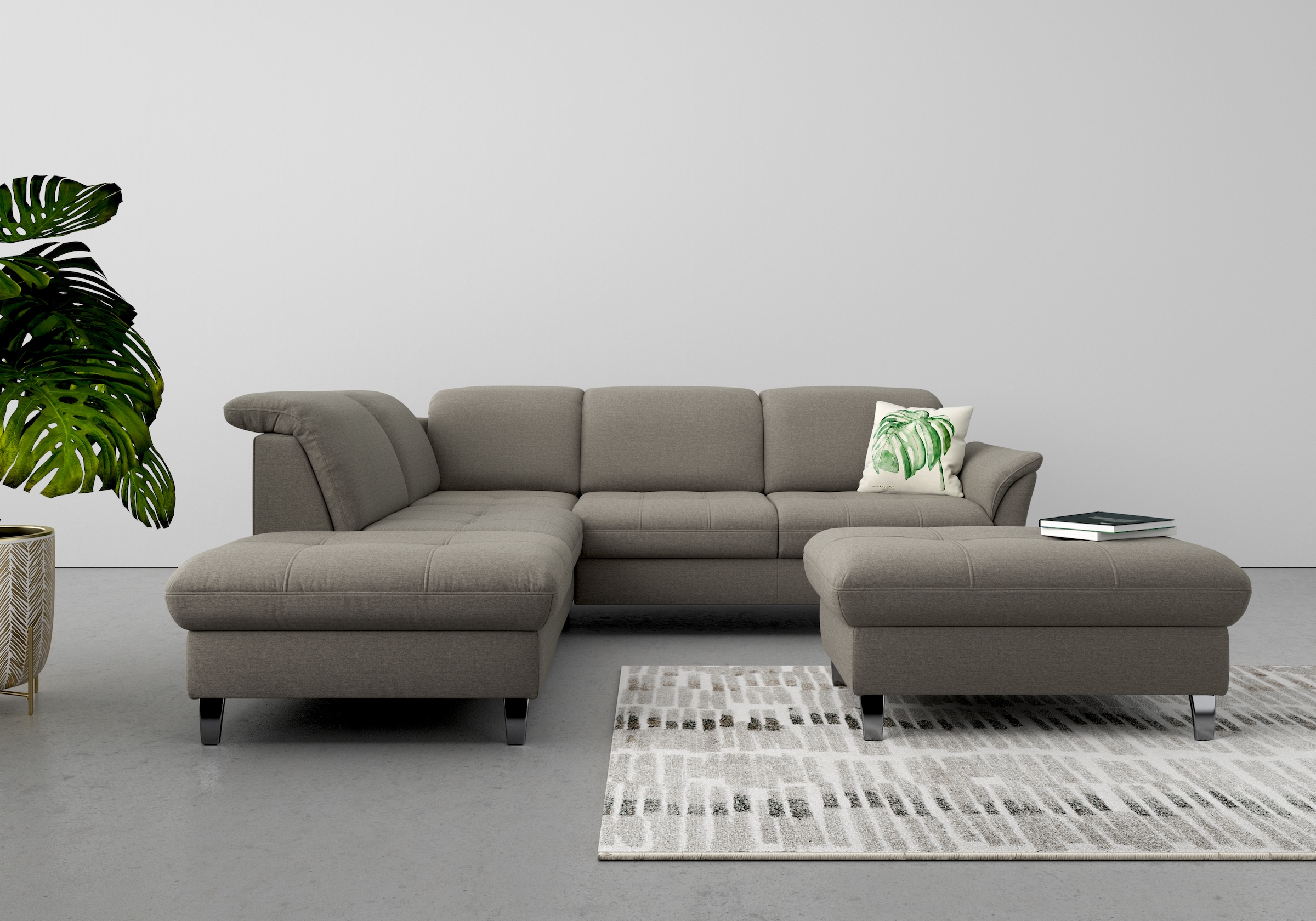 sit&more Ecksofa "Maggiore L-Form" wahlweise mit Kopfteilverstellung, Schlaffunktion und Stauraum