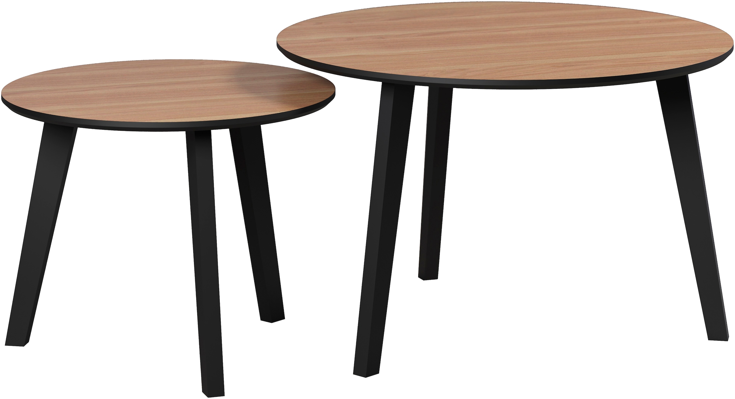 INOSIGN Couchtisch »Ronda«, (Set, 2 St.), Beistelltische mit Massivholzfüßen - Maße (B/T/H) 50-70/39-45/50-70 cm