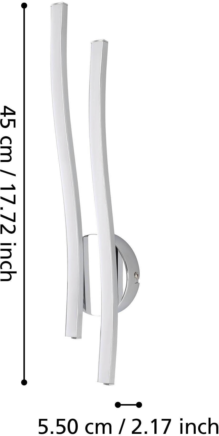 EGLO Wandleuchte »Valmora Wandlampe, Alu und Kunststoff, Wohnzimmerlampe, Flurlampe« LED-Modul 1 Stk. Warmweiß