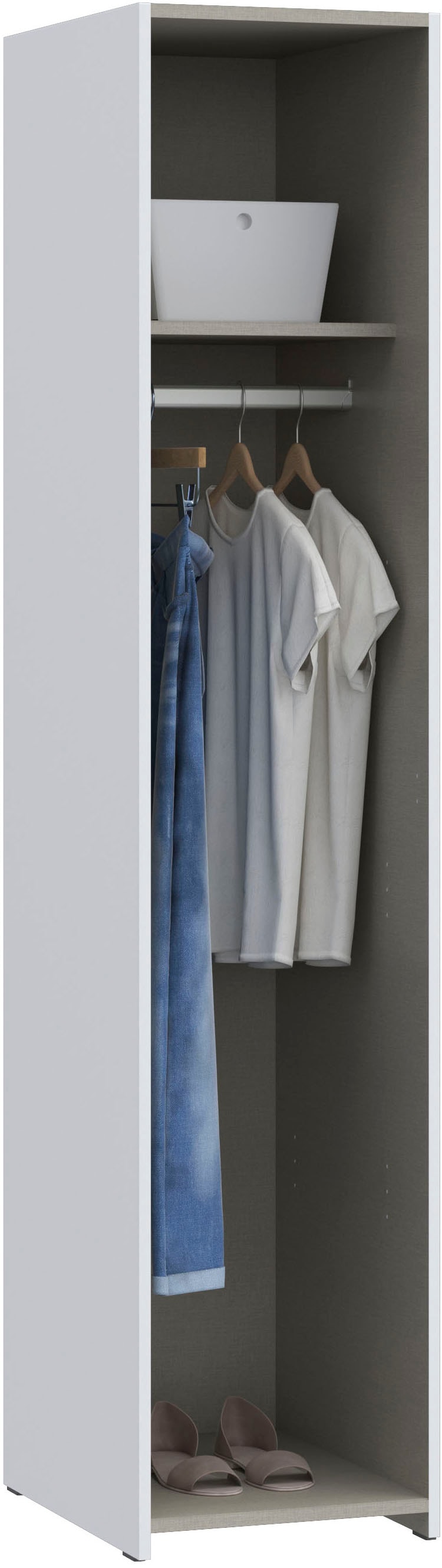 FORTE Kleiderschrank »FORTE ECONOBOX, Drehtürenschrank schmal 40 cm« B/H/T 40/190,5/54,4 cm , ideal für kleine Nischen