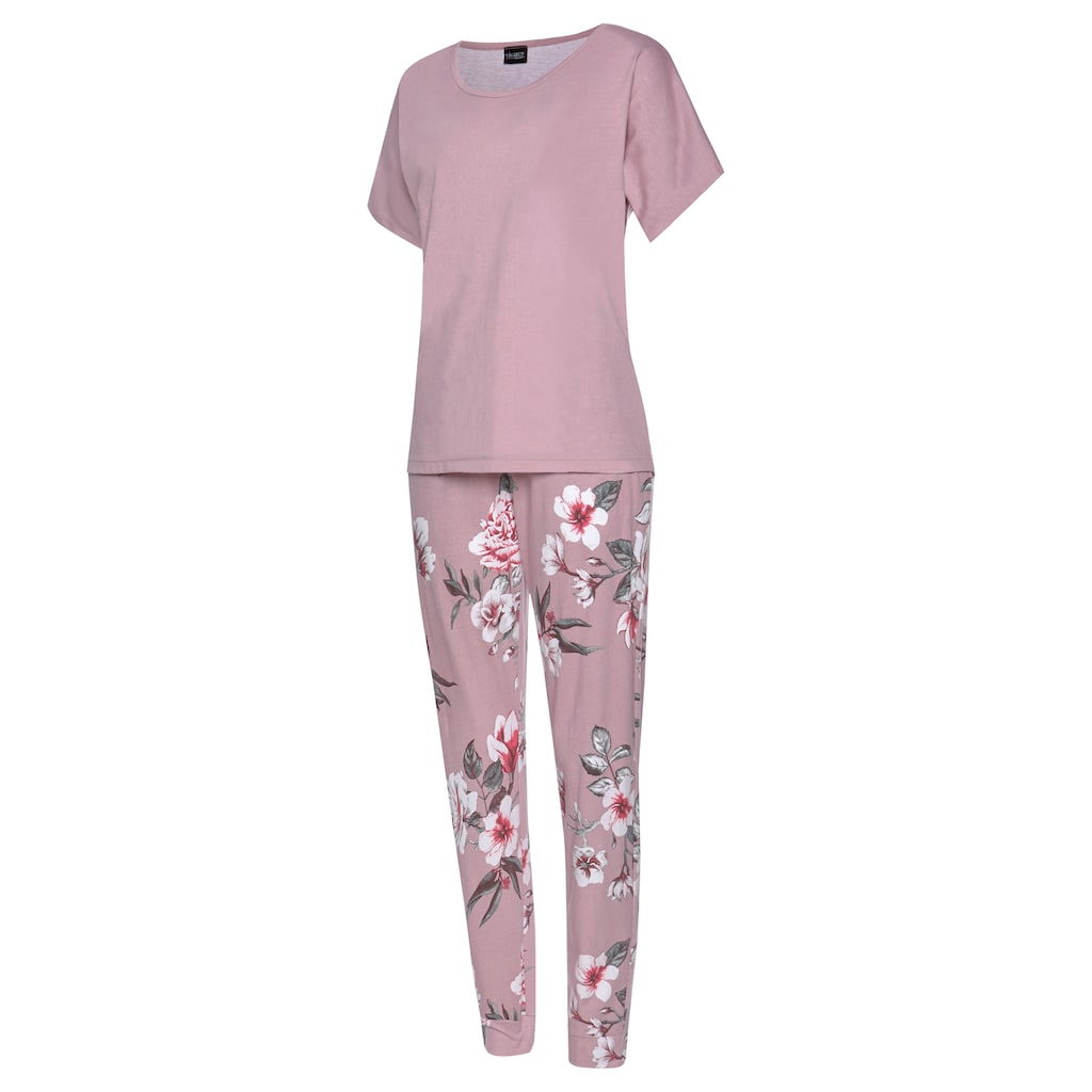 Vivance Dreams Pyjama, (4 tlg., 2 Stück), mit Blumendruck