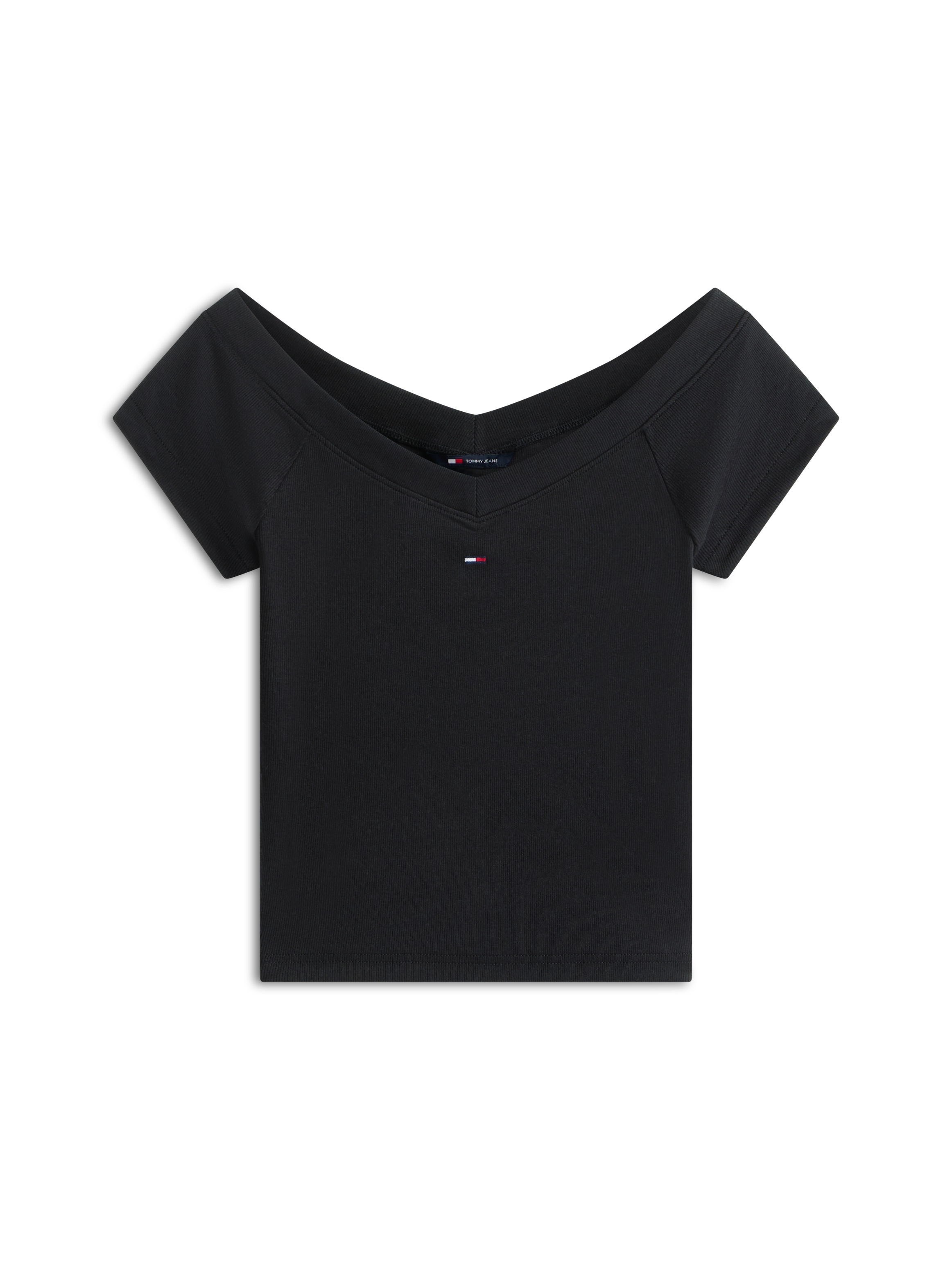 Tommy Jeans Kurzarmshirt »TJW SLIM OFF SHOULDER RIB SS TOP« mit gerippter Struktur, schulterfrei