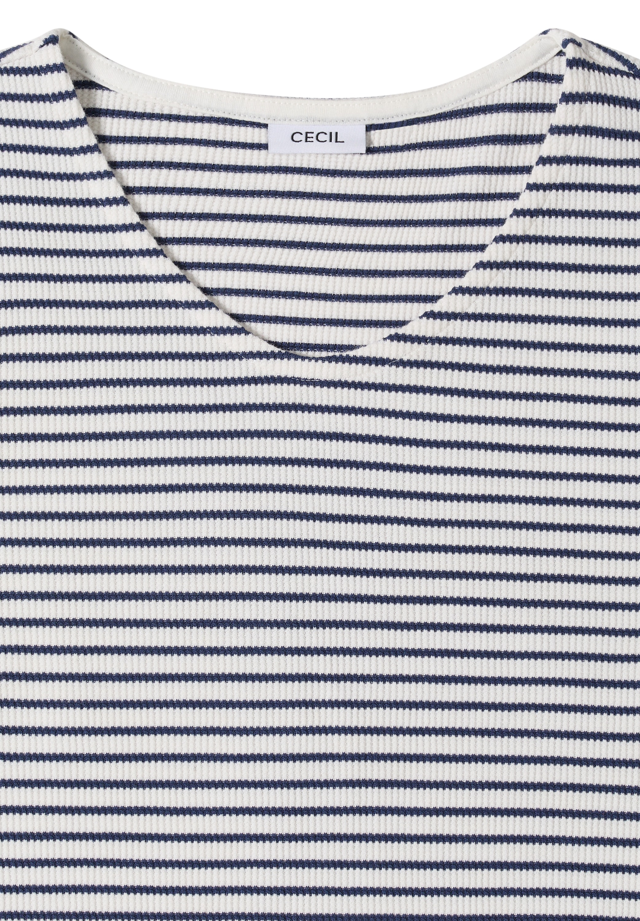 Cecil T-Shirt mit abgerundetem V-Ausschnitt
