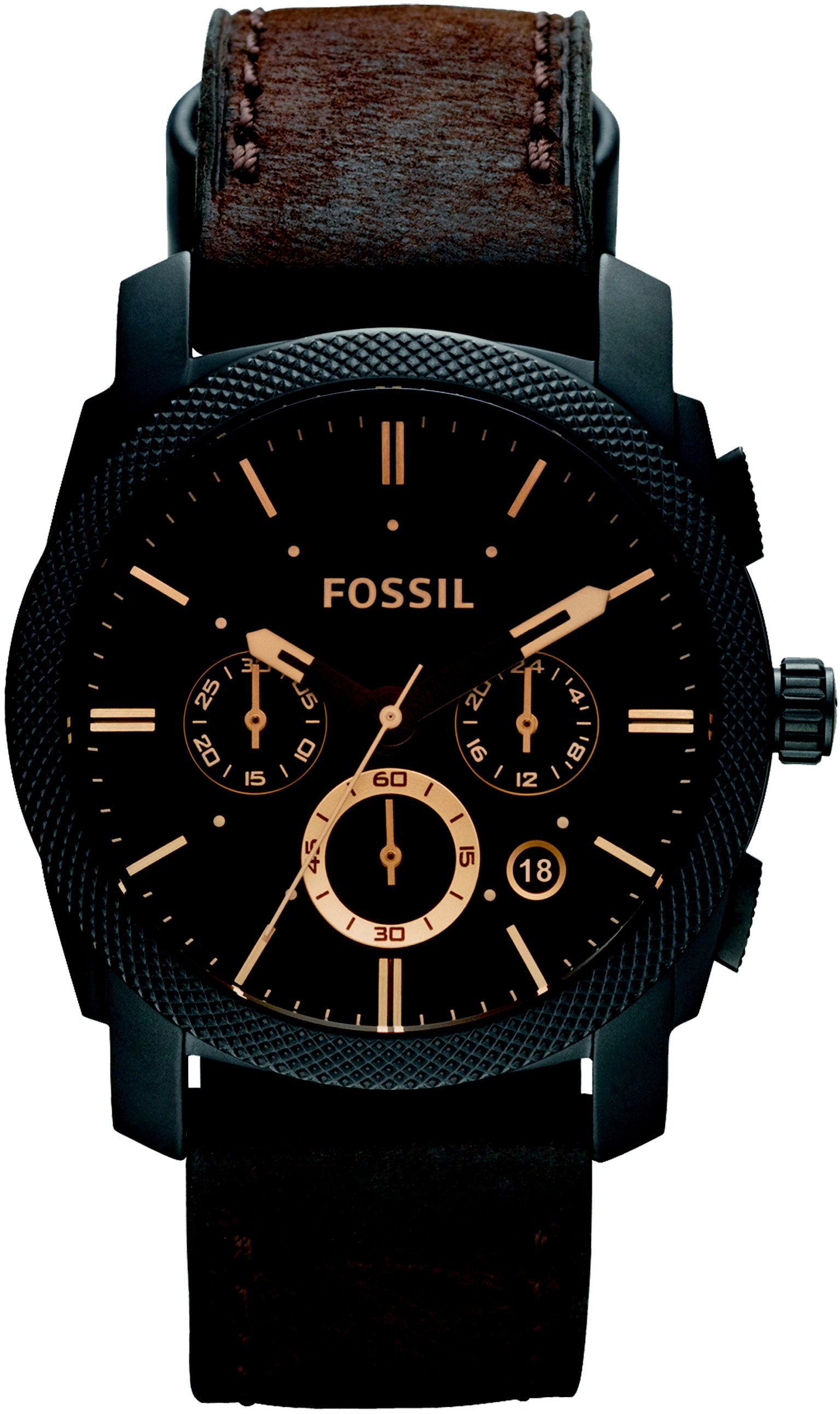 Fossil Chronograph »Machine, FS4656«, Quarzuhr, Armbanduhr, Herrenuhr, Stoppfunktion, Datum