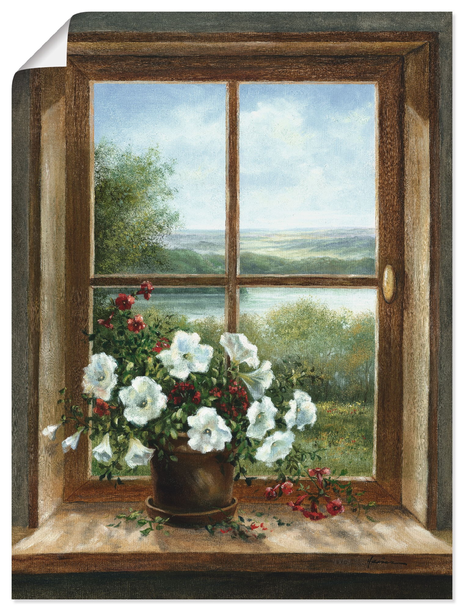 Wandbild »Blumen am Fenster«, Arrangements, (1 St.), als Alubild, Outdoorbild,...