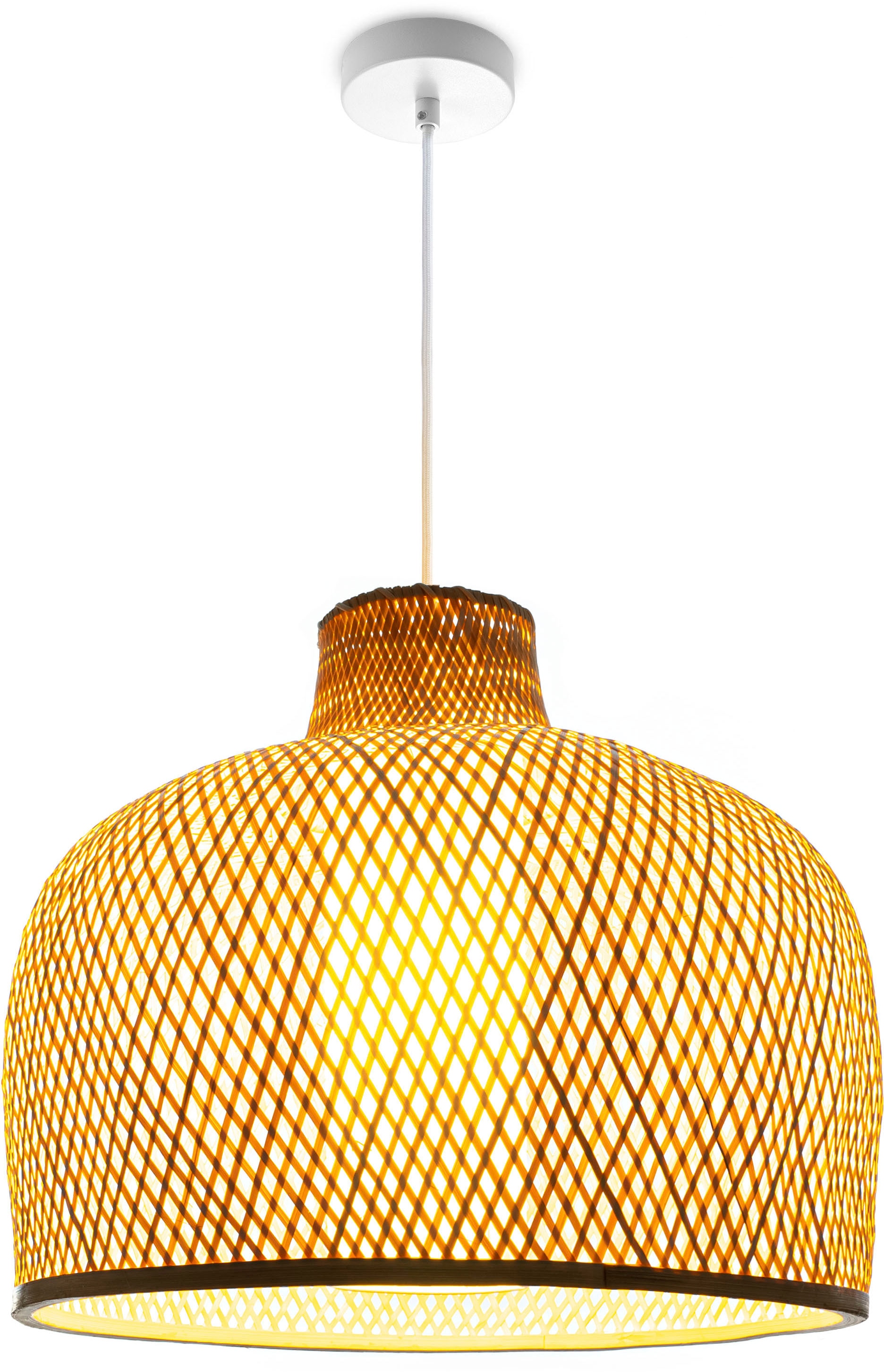 E27 Korblampen LED | Lampe Pendelleuchte Wohnzimmer Paco Rustikal Pendellampe Boho Bambus Home »TOPU«, BAUR