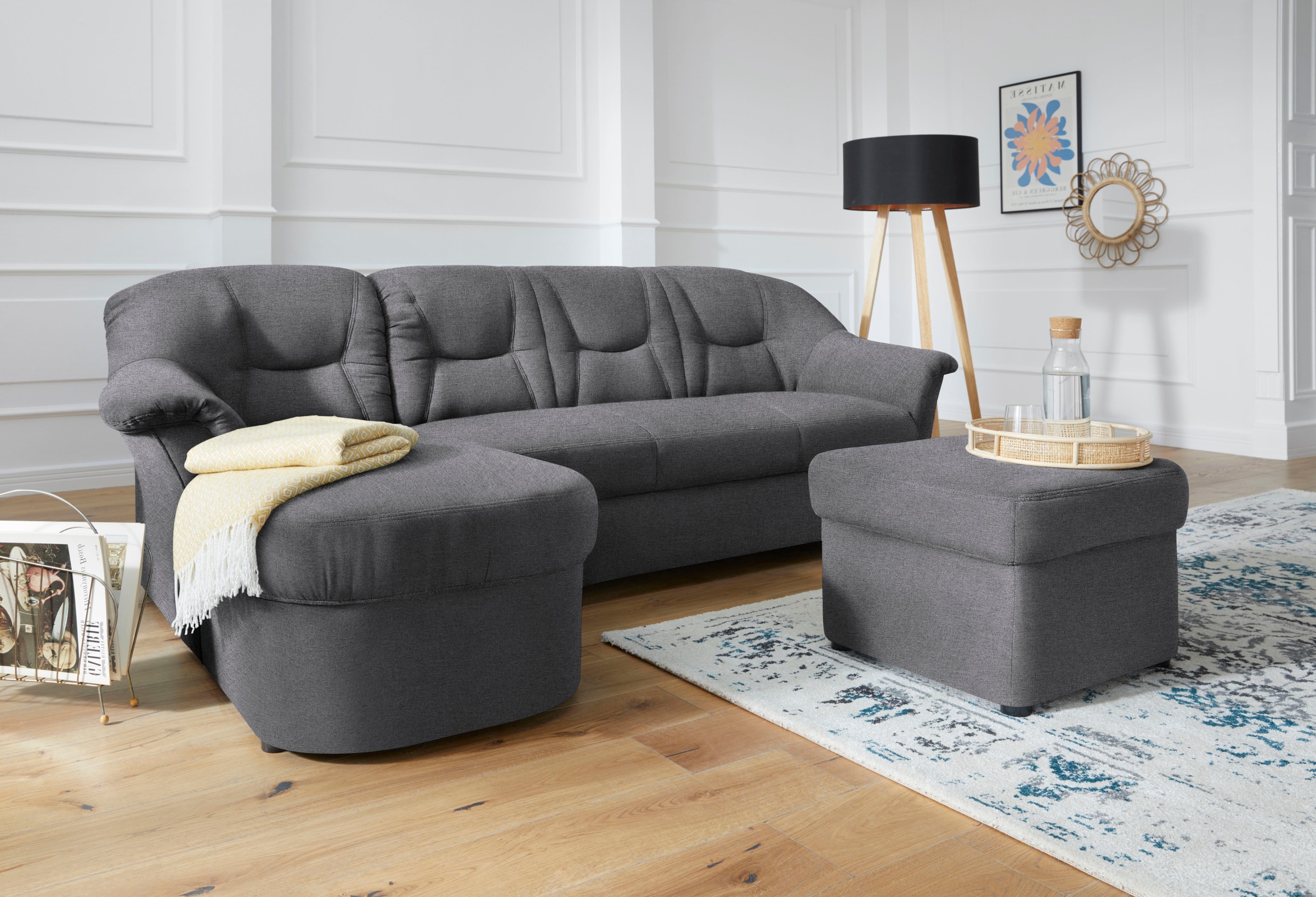 Thumbnail - DOMO collection Ecksofa "Sarafina zeitlos und komfortabel, optional mit Federkern, L-Form" wahlweise mit Bettfunktion