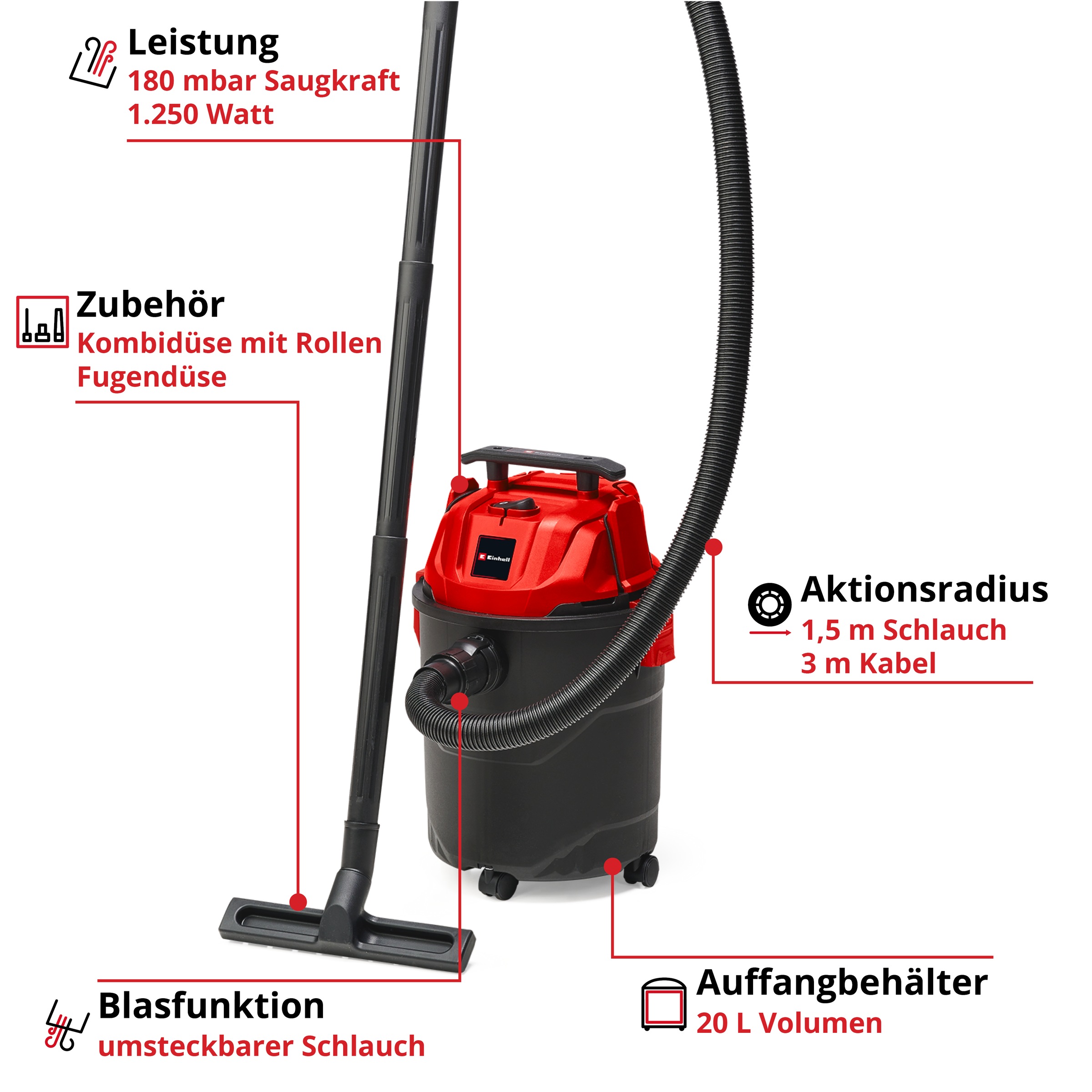 Einhell Nass-Trocken-Sauger »TC-VC 1820«
