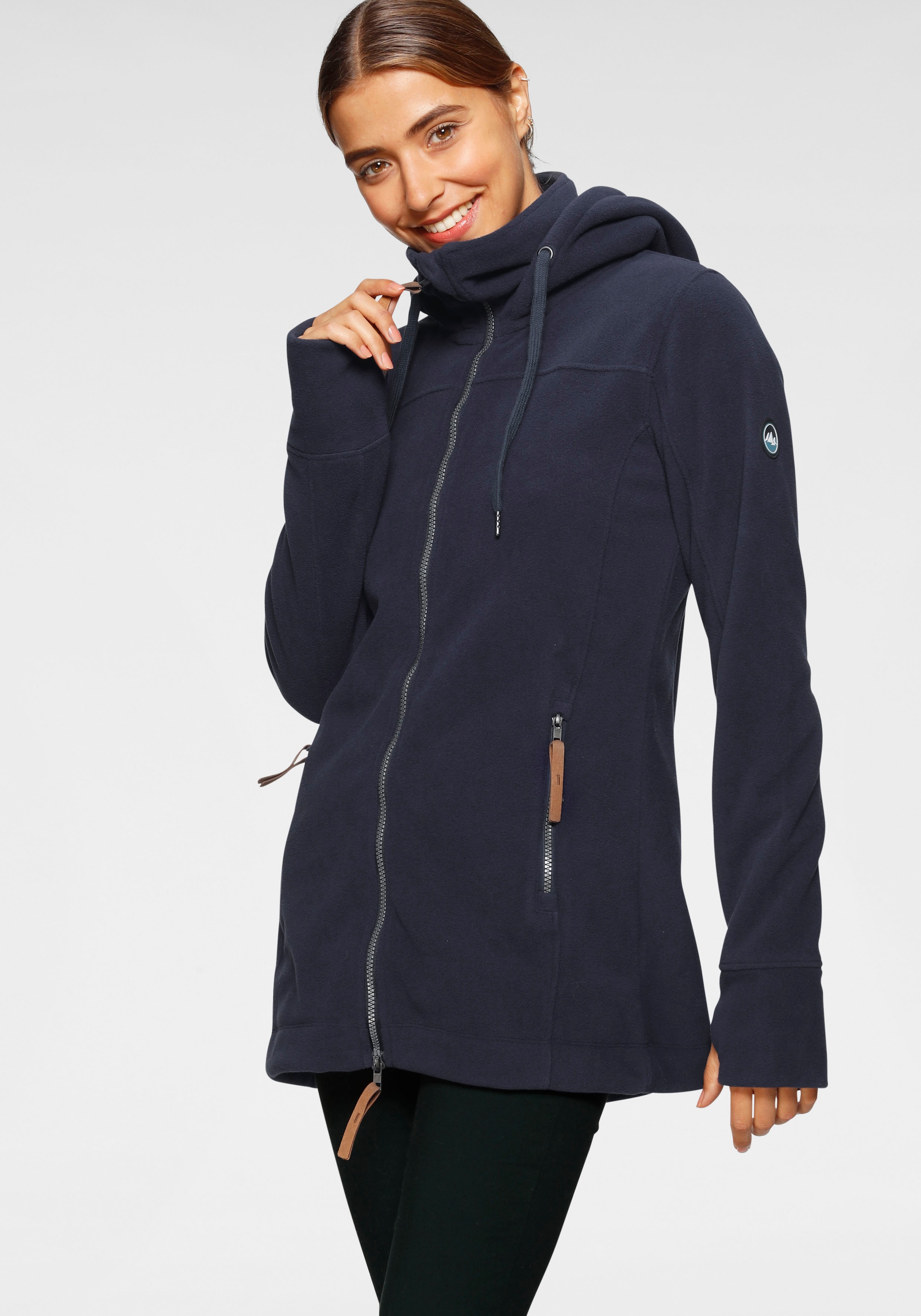 Polarino Fleecejacke, mit Kapuze, aus Fleece, atmungsaktiv, schnell trockne günstig online kaufen