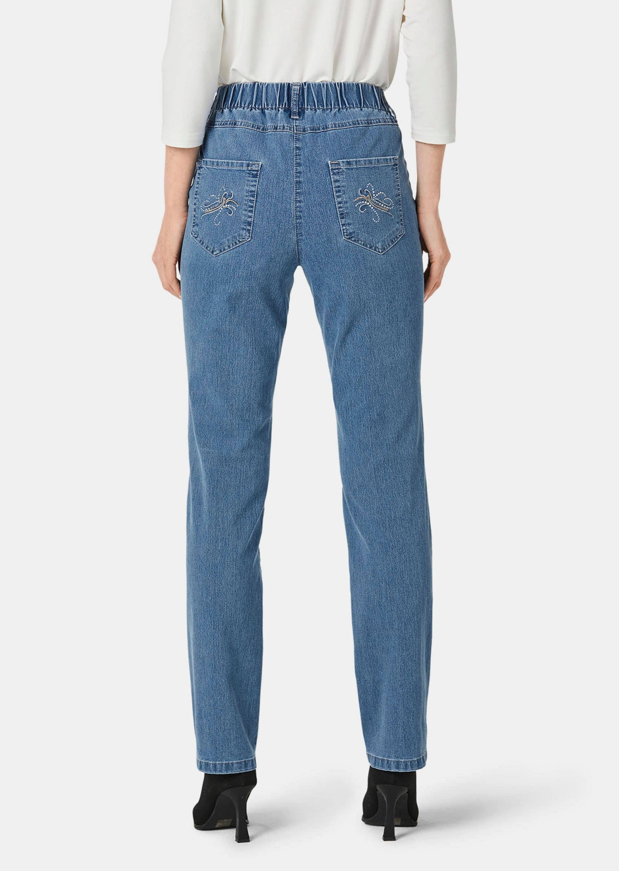 GOLDNER Regular-fit-Jeans »Jeansschlupfhose LOUISA Edel geschmückte Jeansschlupfhose LOUISA«