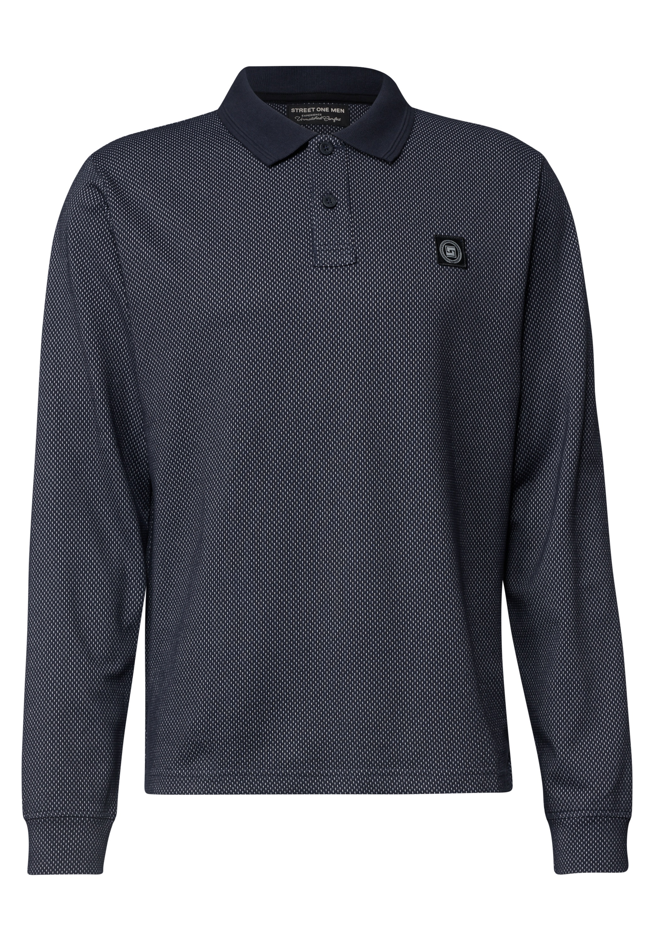 STREET ONE MEN Poloshirt aus elastischem Materialmix
