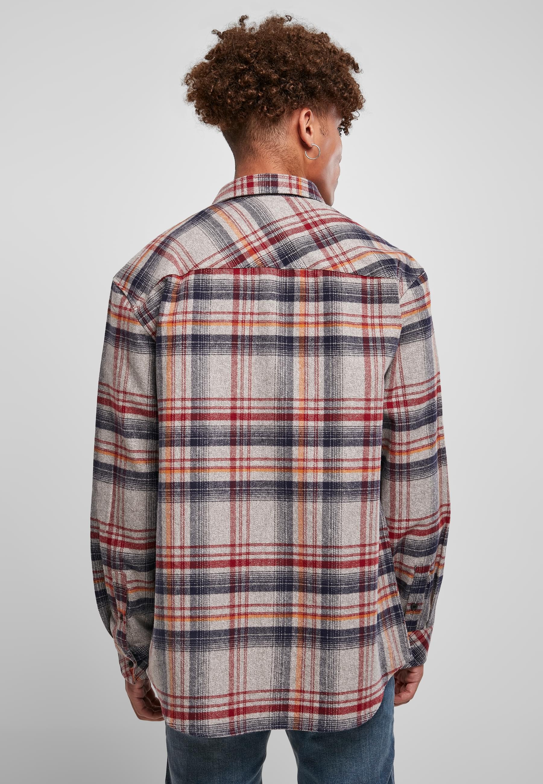 URBAN CLASSICS Langarmhemd »Urban Classics Herren Heavy Curved Oversized Checked Shirt«, (1 tlg.)