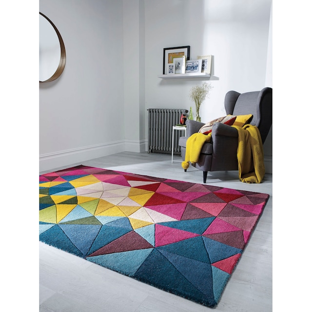 FLAIR RUGS Wollteppich »Falmouth«, rechteckig, 100% Wolle, aus Naturfaser,  bunt, modern auf Rechnung | BAUR