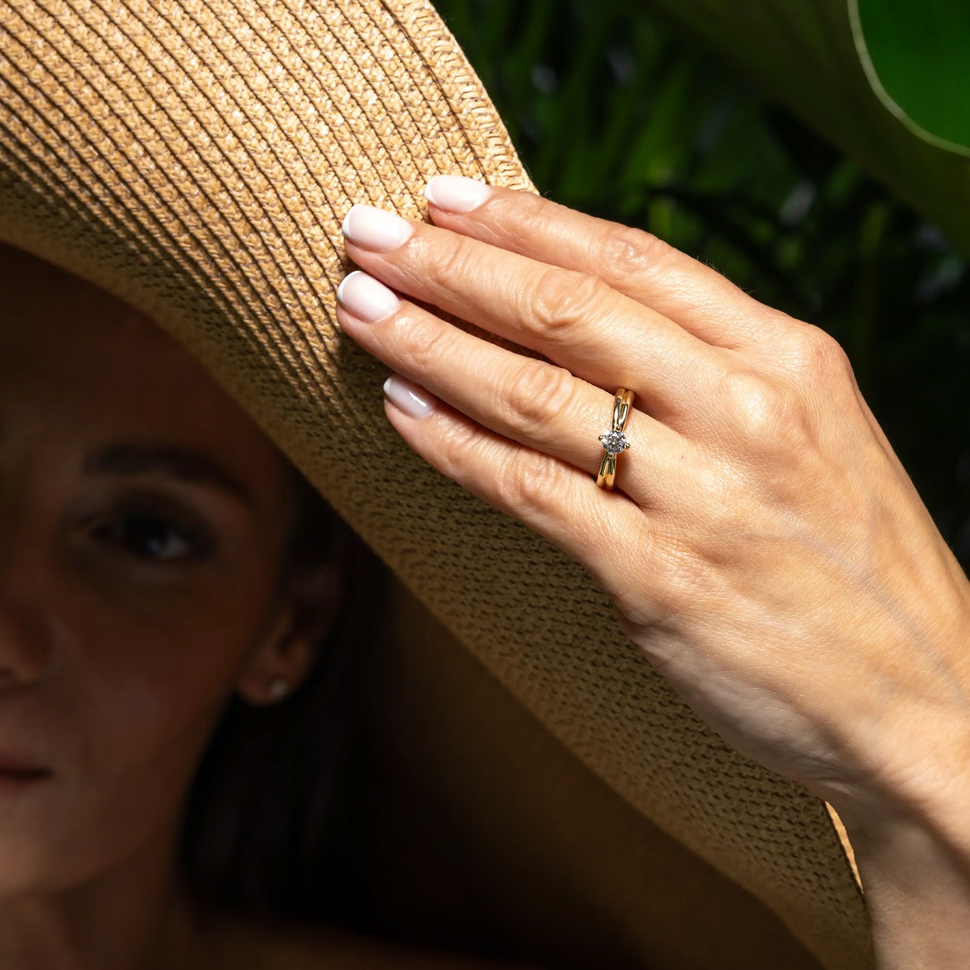 LYOMI Fingerring »585/- Gelbgold 1 synth. Diam. 0,50ct.«