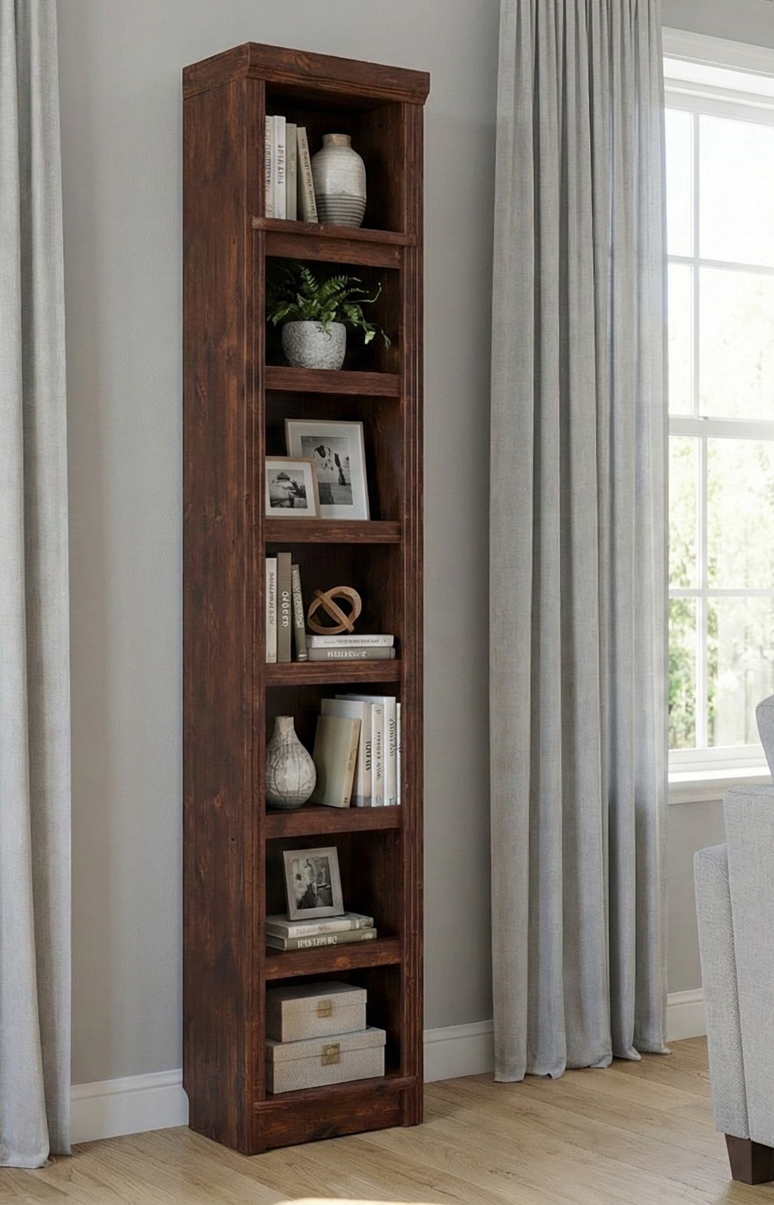 OTTO home Bücherregal "Soeren Regal B/T/H: 40/29/220 cm" Kiefer FSC-zertifiziert, 7 Fächer und 6 Einlegeböden