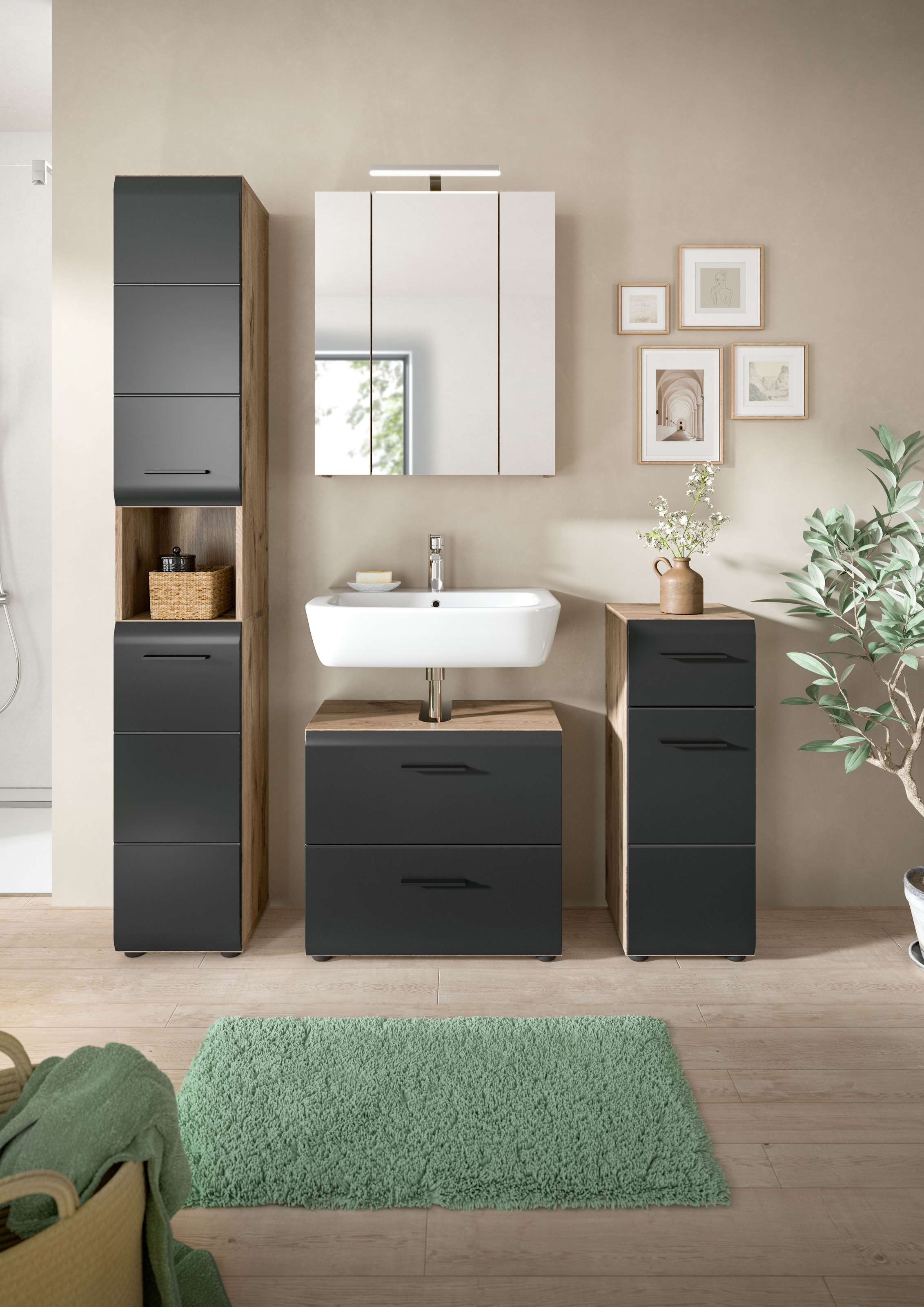 INOSIGN Badezimmer-Set, (Set, 5 St.), Florenz, Badkombination 5-tlg.,Nox Oa günstig online kaufen