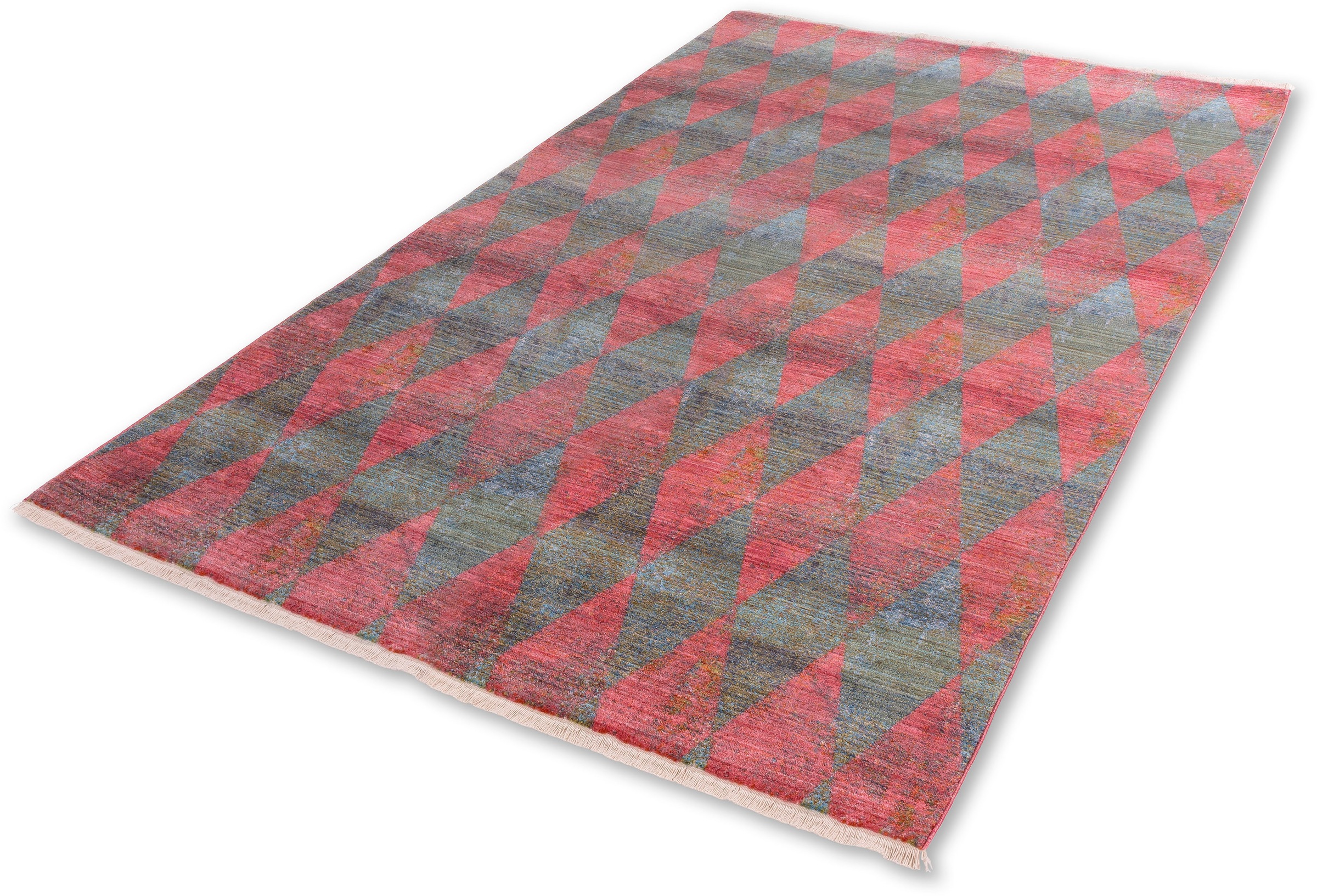 Teppich "Mystik 213", rot (rot, grün), B:160cm H:7mm L:235cm, Kunstfaser, SCHÖNER WOHNEN-KOLLEKTION, Teppiche, Teppich, Vintage Look, Wohnzimmer