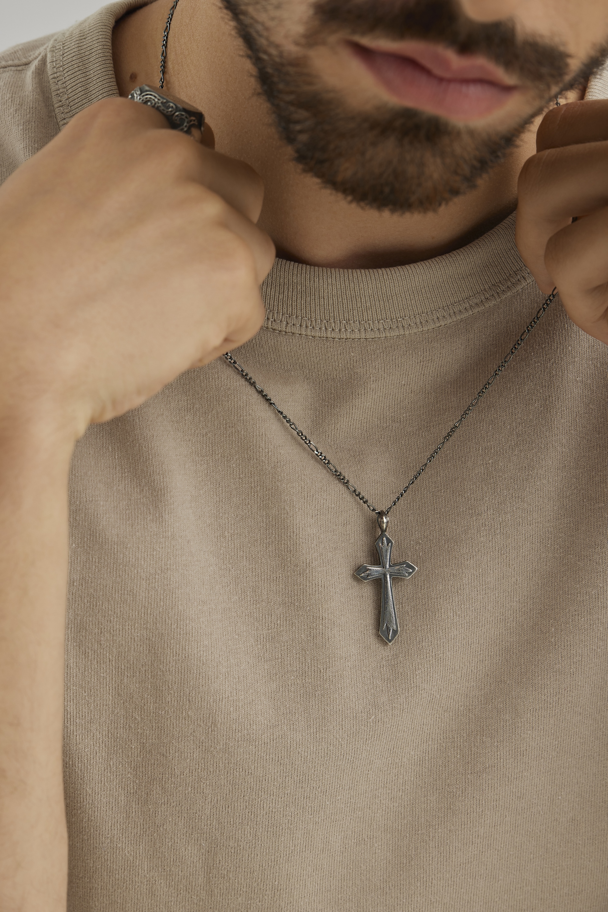 CAÏ Kette mit Anhänger »925/- Sterling Silber rhodiniert Kreuz« kaufen |  BAUR