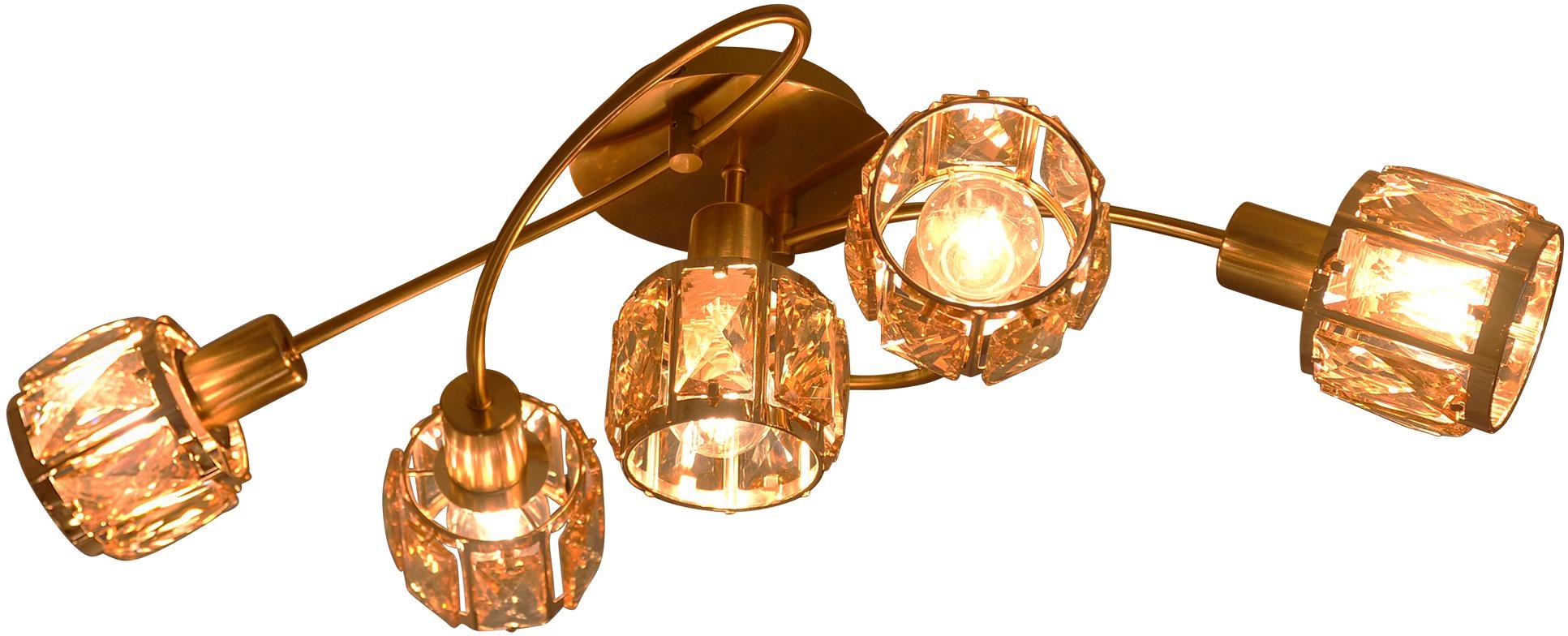 näve LED Deckenleuchte »Josefa«, 5 flammig, Leuchtmittel E14 | LED wechselbar, 5 flammig Deckenleuchte, 5xE14 max.40W, Material: Metall(Eisen) Glas