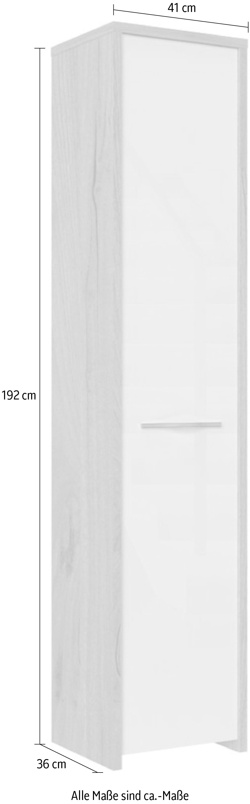 Thumbnail - OTTO home Garderobenschrank "Gala" hochwertig UV lackiert, Soft-Close-Funktion, Höhe 192cm