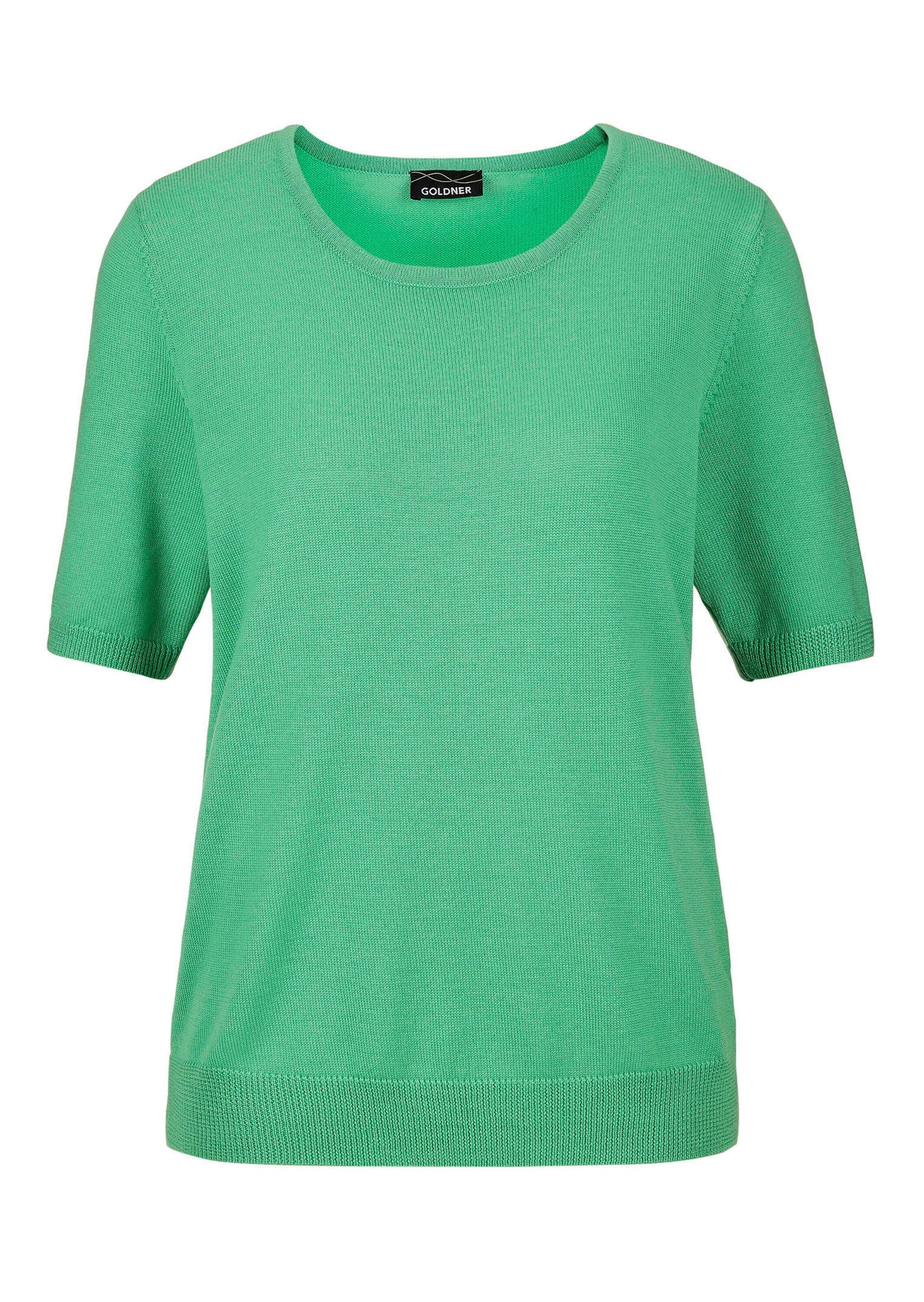 GOLDNER "Klassisches Merinowollshirt, Rundhals" Rippenbündchen