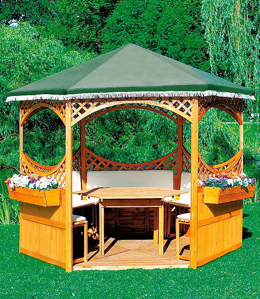 Holzpavillon »Palma«, (Set), BxT: 308x308 cm, inkl. Brüstung