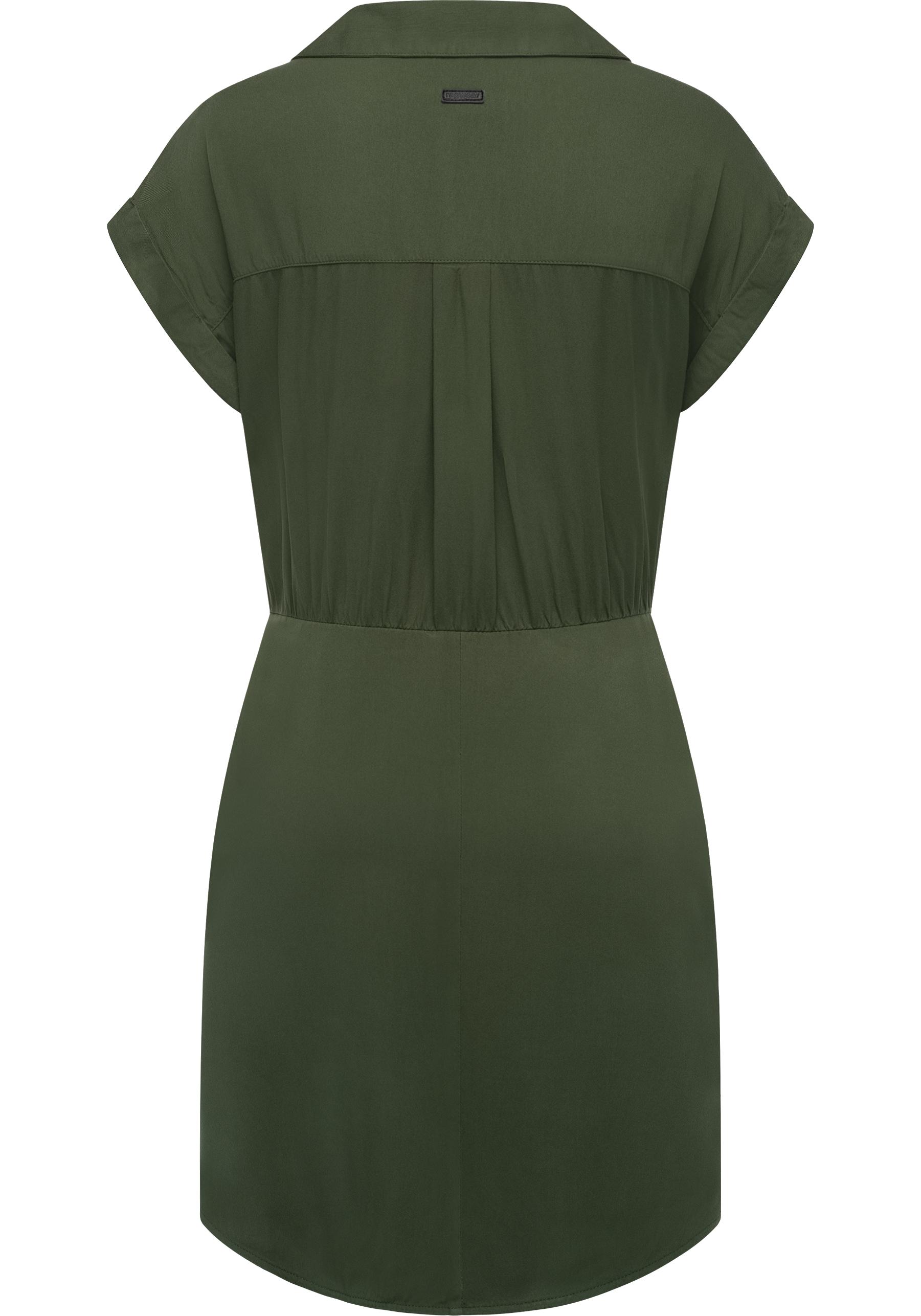 Thumbnail - Ragwear Blusenkleid "Bahaya" Brusttasche stylisches Damen Sommerkleid mit Bindeband