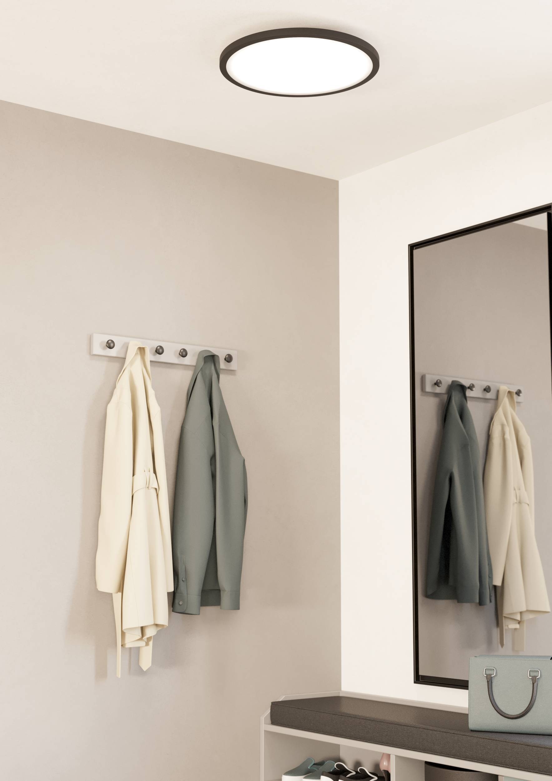 EGLO Deckenleuchte »Sarsina-Z Deckenlampe, ZigBee 3.0, Deckenlampe, Metall, Flurlampe« LED-Modul 1 Stk. Kaltweiß | Neutralweiß | Warmweiß Wand-/Deckenleuchte - H5,2 x Ø45 cm - schwarz - 33,5W inkl.