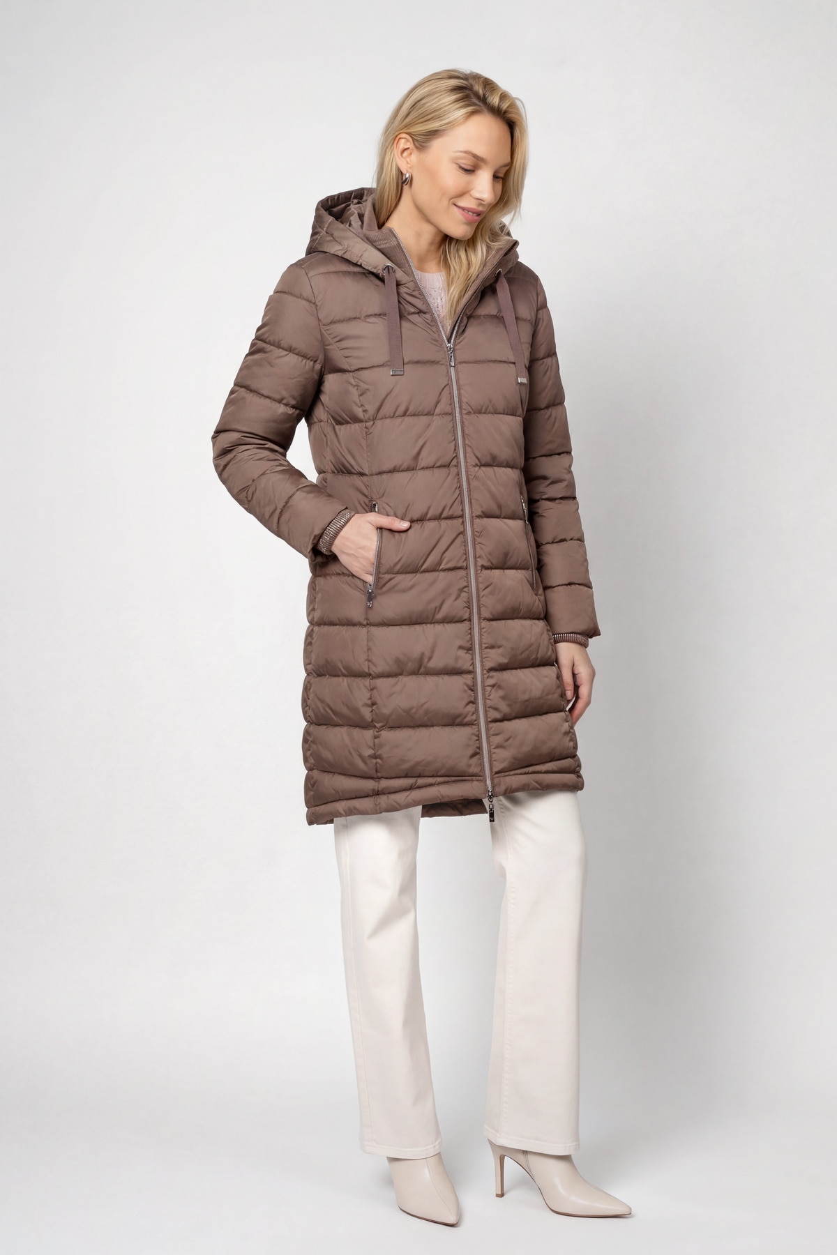 Monari Steppmantel »Mantel Stepp« Regular fit mit Stehkragen und Kapuze
