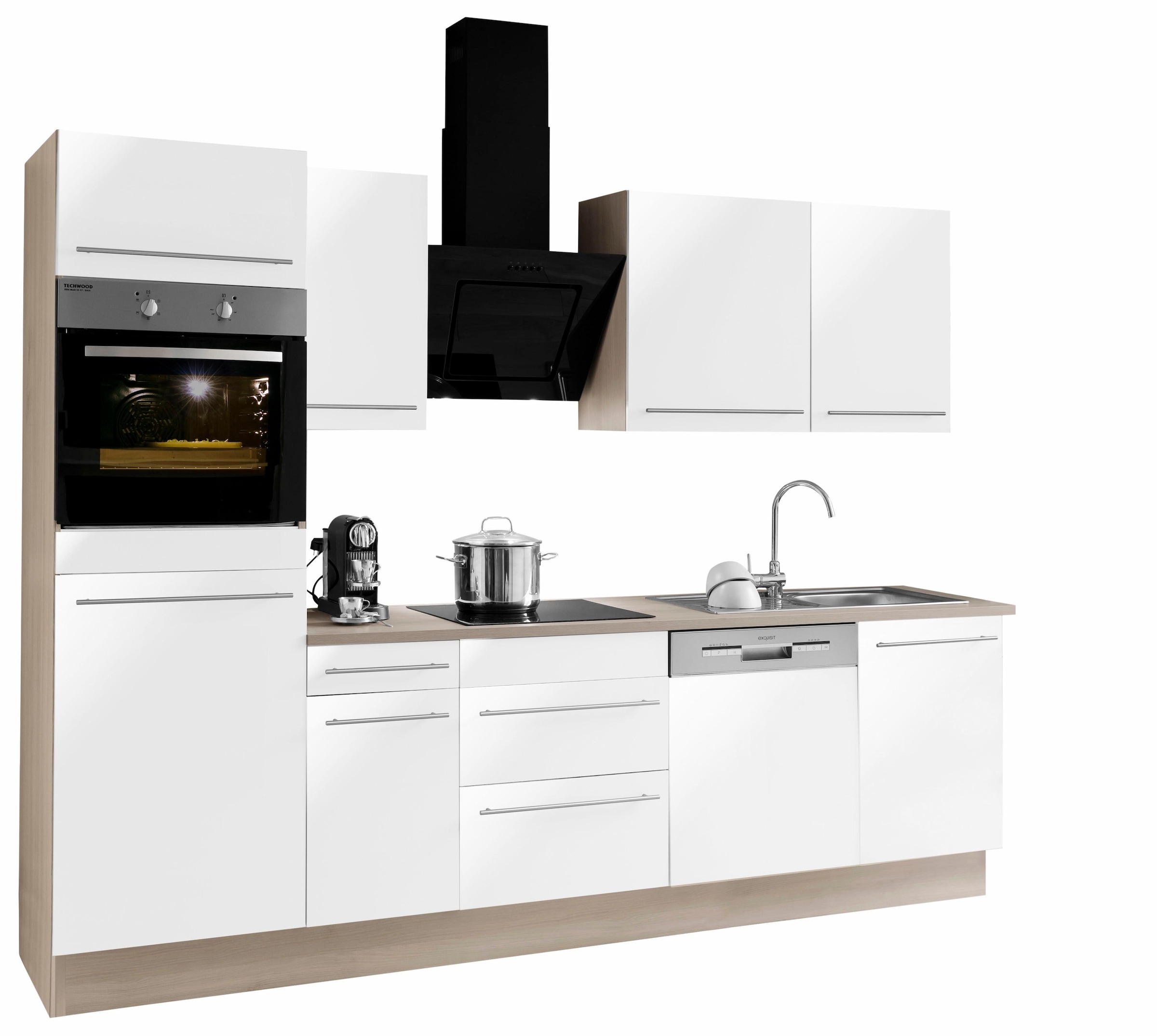 OPTIFIT Küchenzeile »Bern«, mit E-Geräten, BAUR | Breite 270 Türen gedämpfte bestellen Füße, höhenverstellbare cm