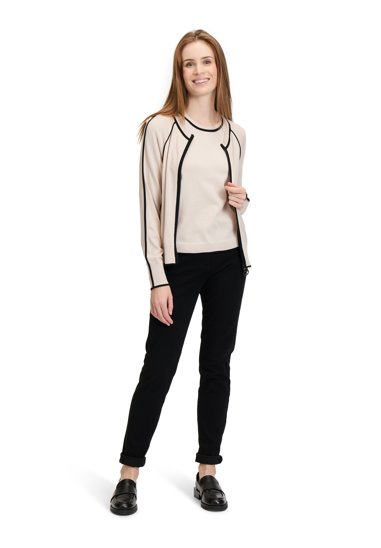 Betty Barclay Strickjacke »Betty Barclay Feinstrickjacke mit Strickdetails«, Paspel