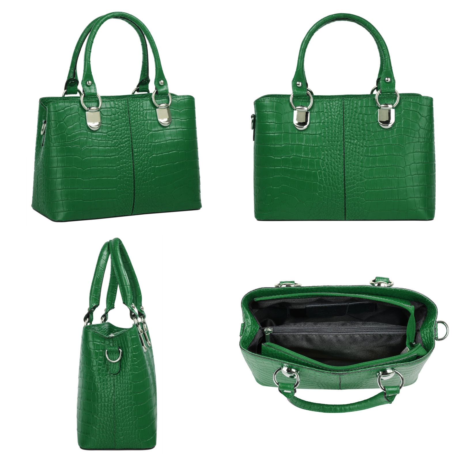 Cluty Umhängetasche, echt Leder, Made in Italy
